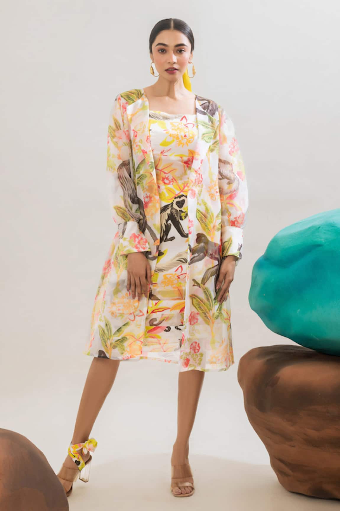 That Thing You Love Floral Print Satin Trench Coat