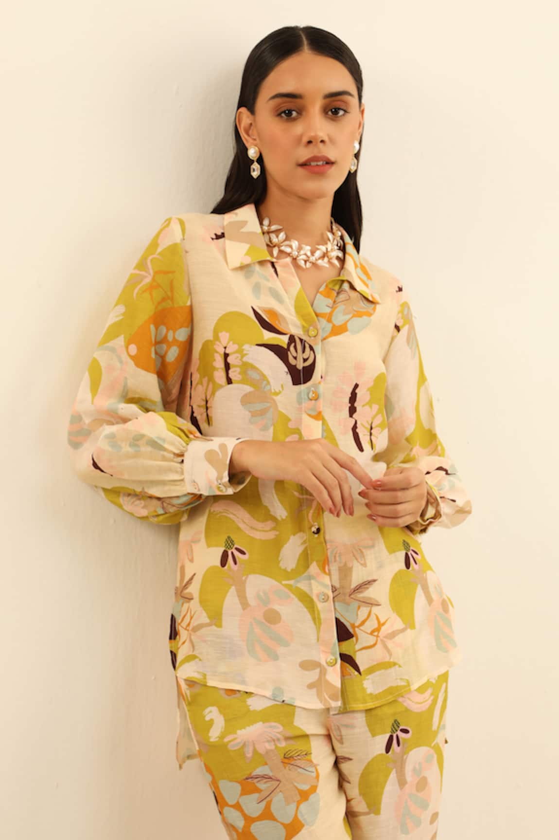 Label Deepika Nagpal Jane Abstract Floral Print Shirt