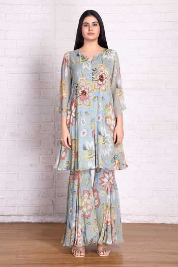 Preeti Jhawar Floral Print Kurta & Palazzo Set