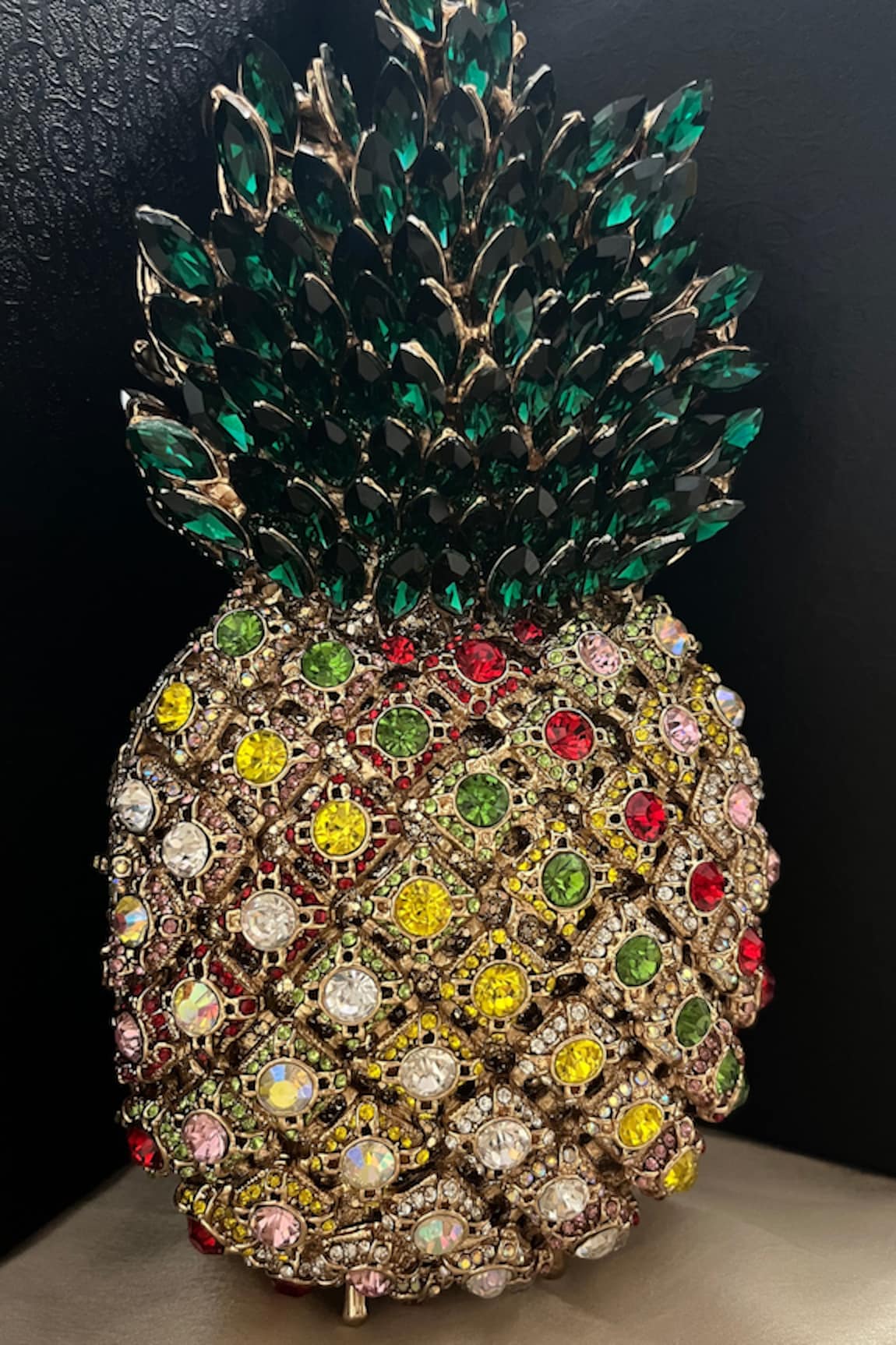 House of Bling Crystal Studded Pineapple Shaped Clutch