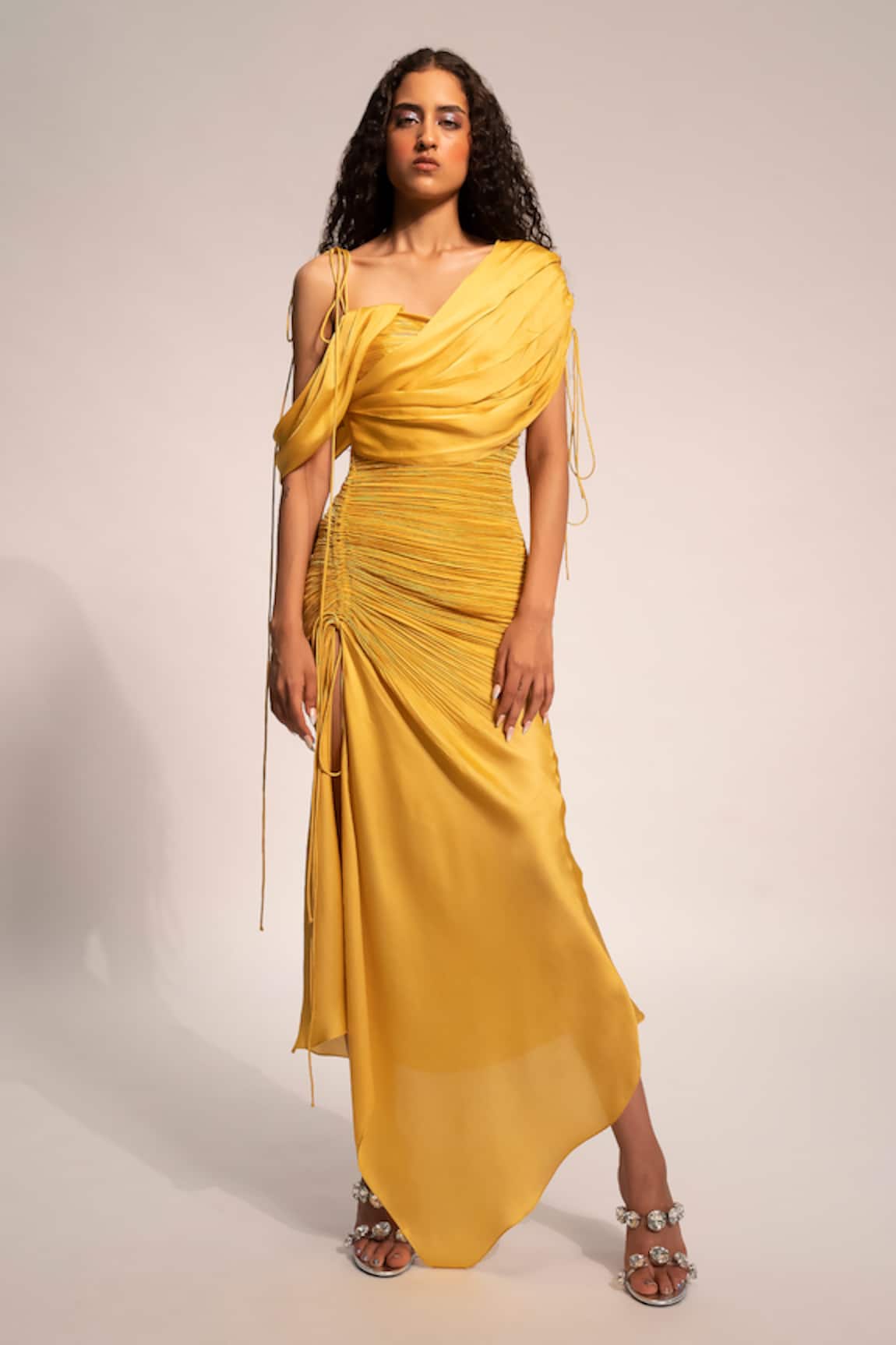 Aroka Pleated Draped Panelled Dress