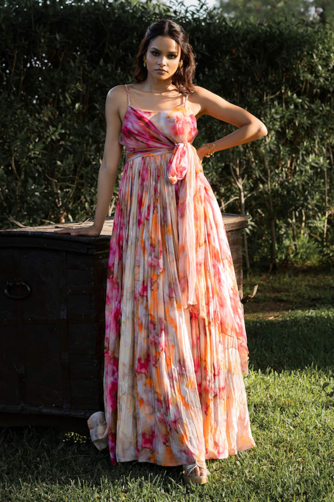 17:17 by Simmi Saboo Side Knot Flared Maxi Dress
