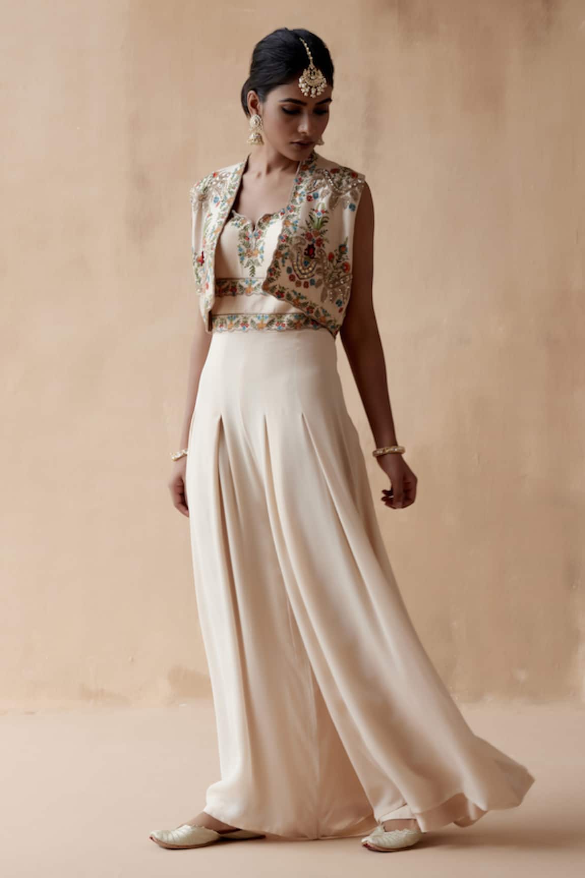 Aman Takyar Floral Embroidered Jumpsuit With Jacket