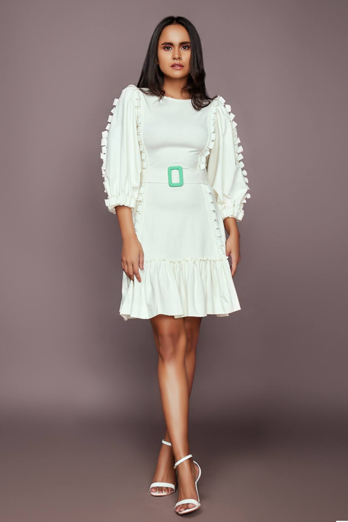 Deepika Arora Cutwork Detailed Backless Dress With Belt