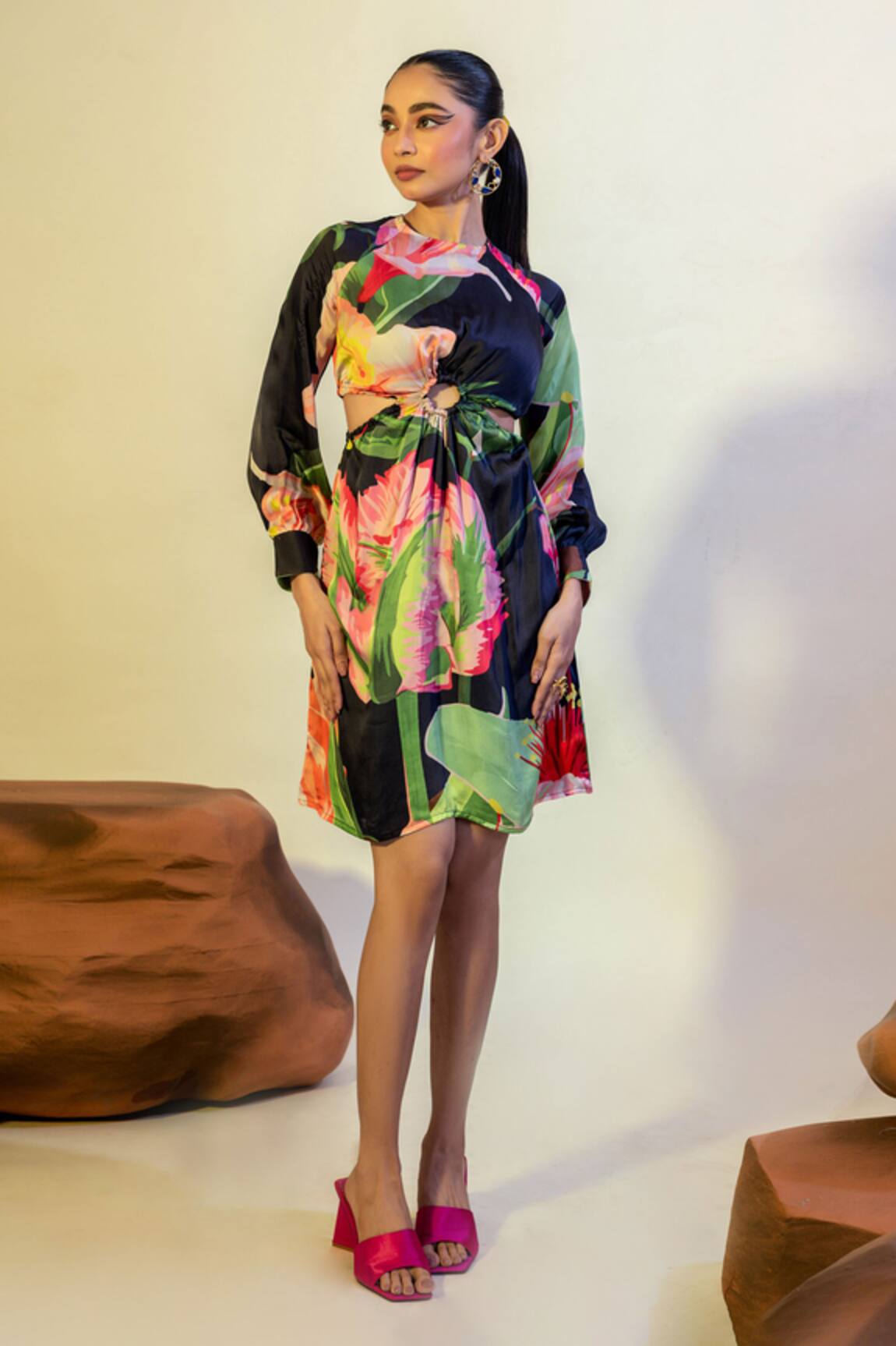 That Thing You Love Flowery Print Cut Out Dress