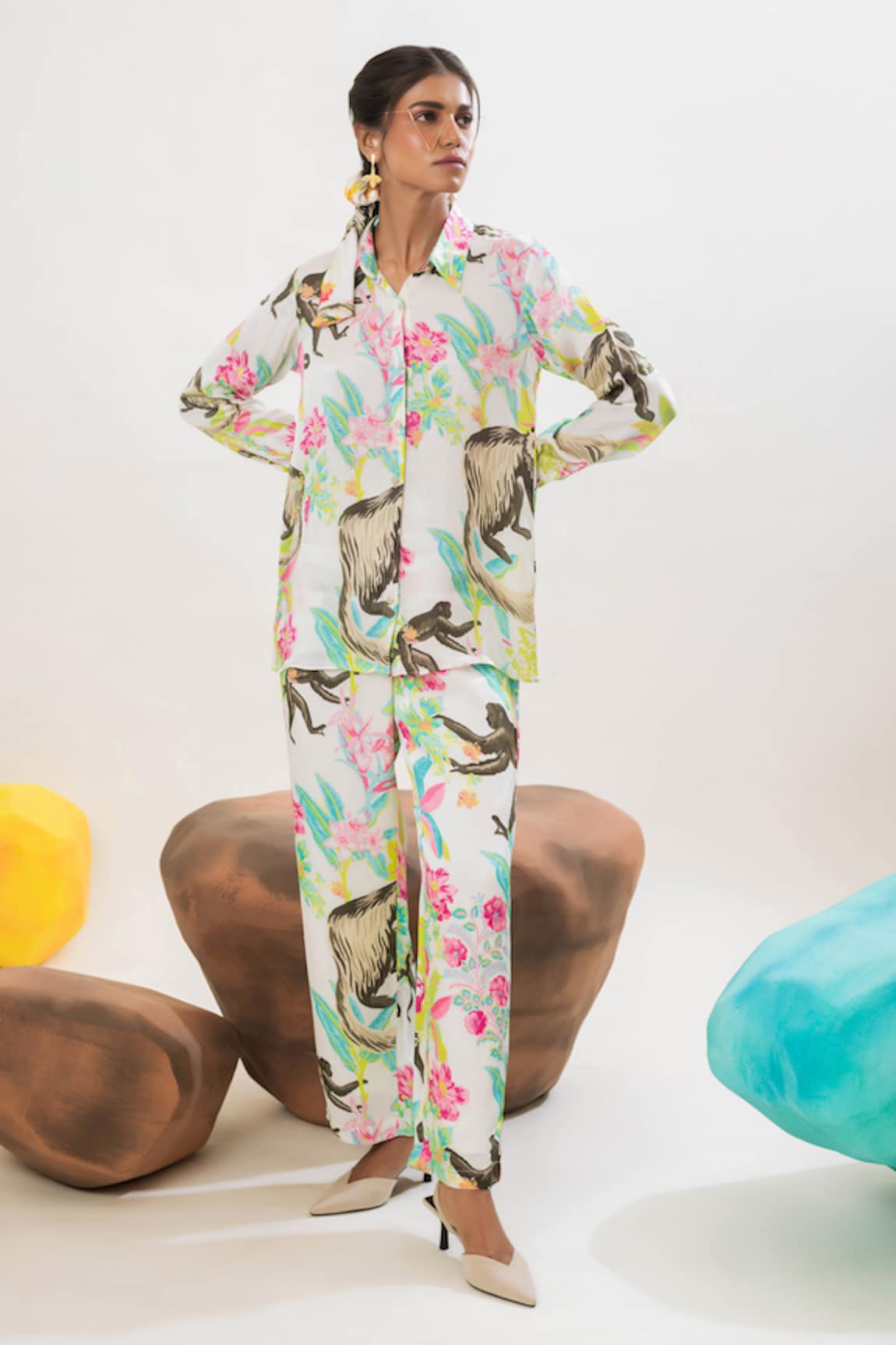 That Thing You Love Printed Satin Shirt & Pant Set