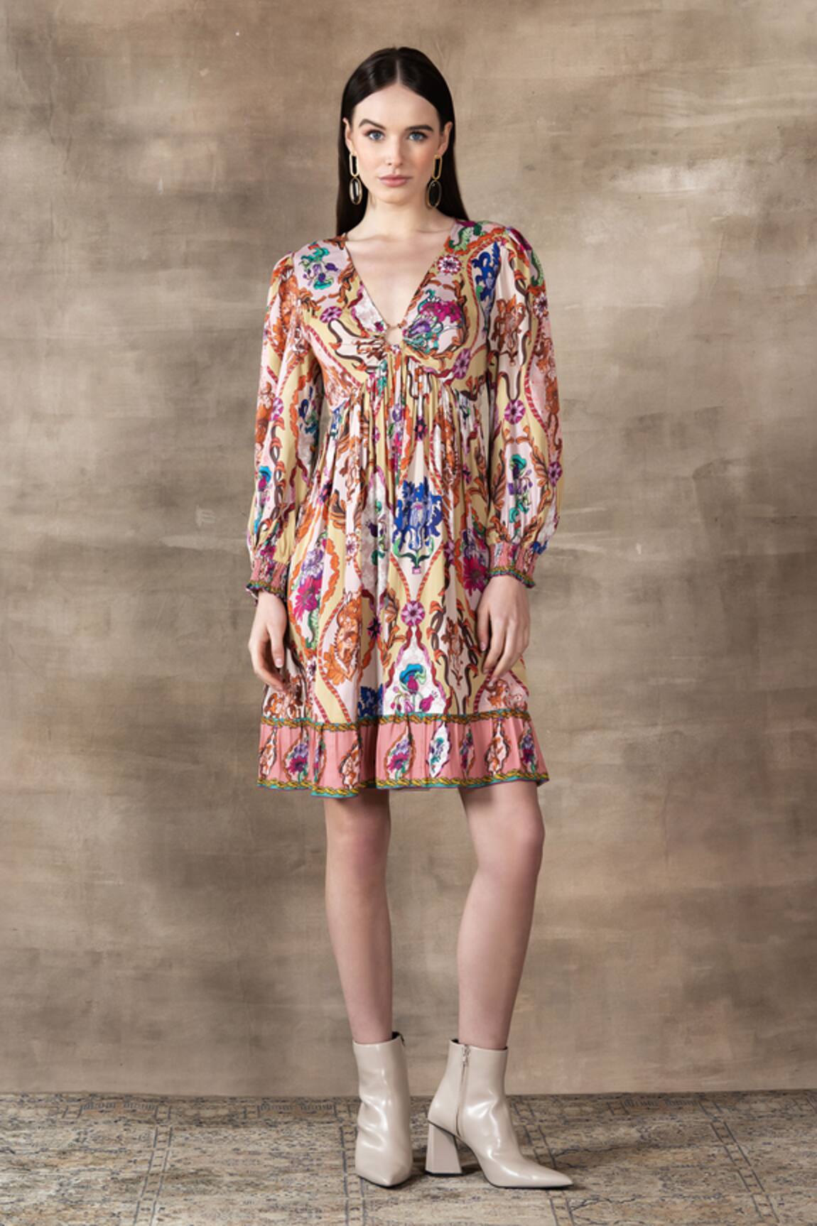 Ranna Gill Myra Baroque Print Dress