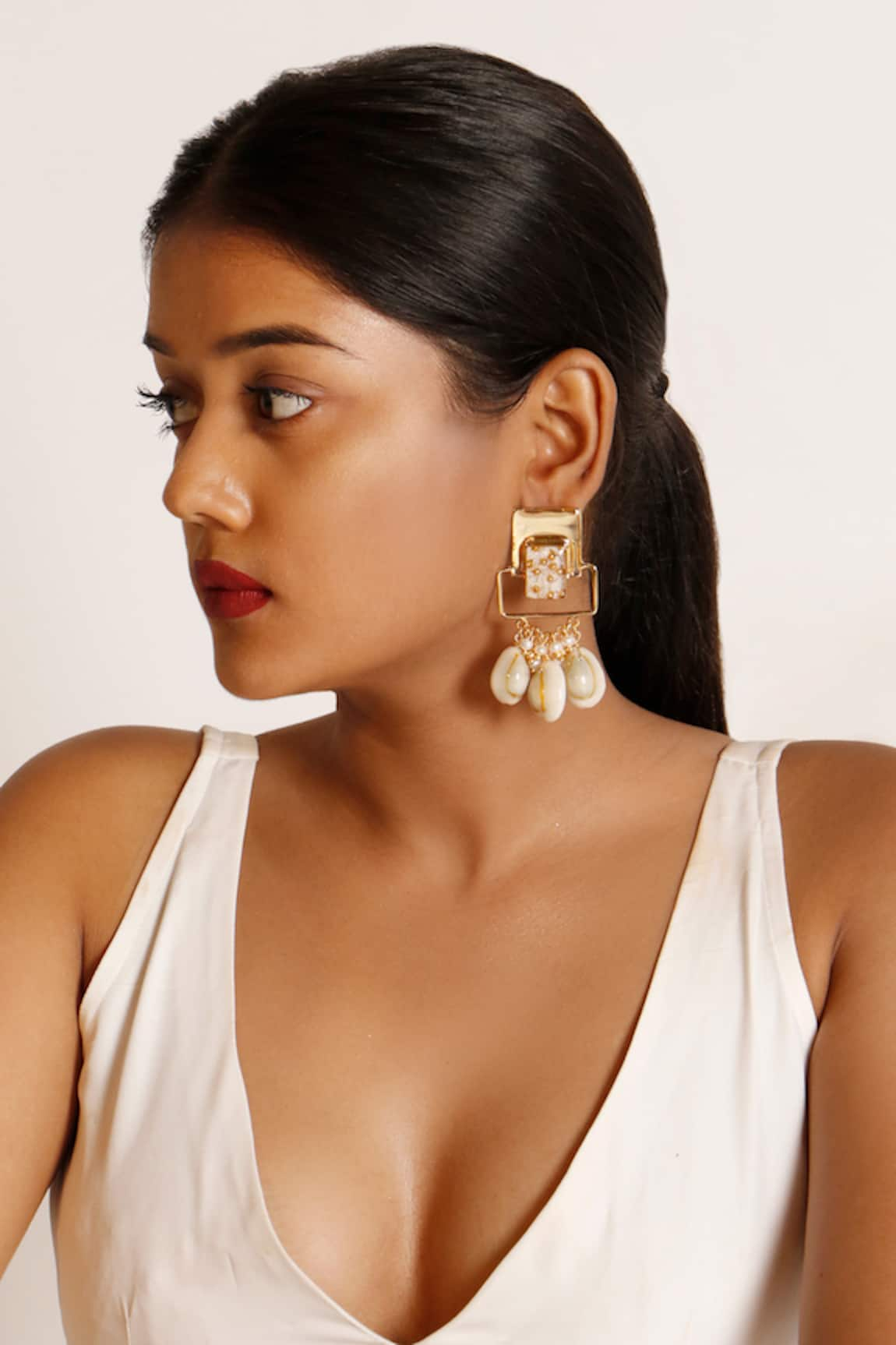 Vaidaan Trishika Hand Embroidered Earrings