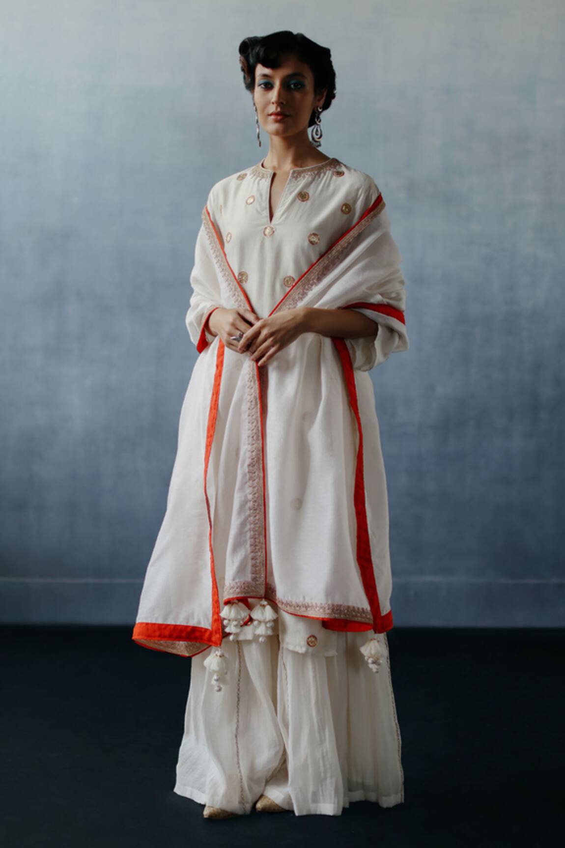 Avacara Embroidered Kurta Sharara Set