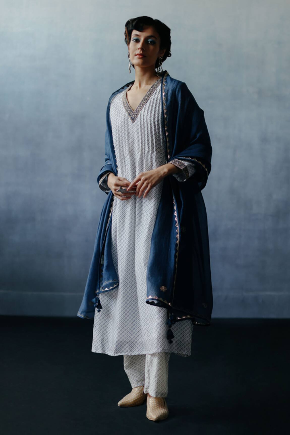 Avacara Neel Handblock Printed Kurta Set