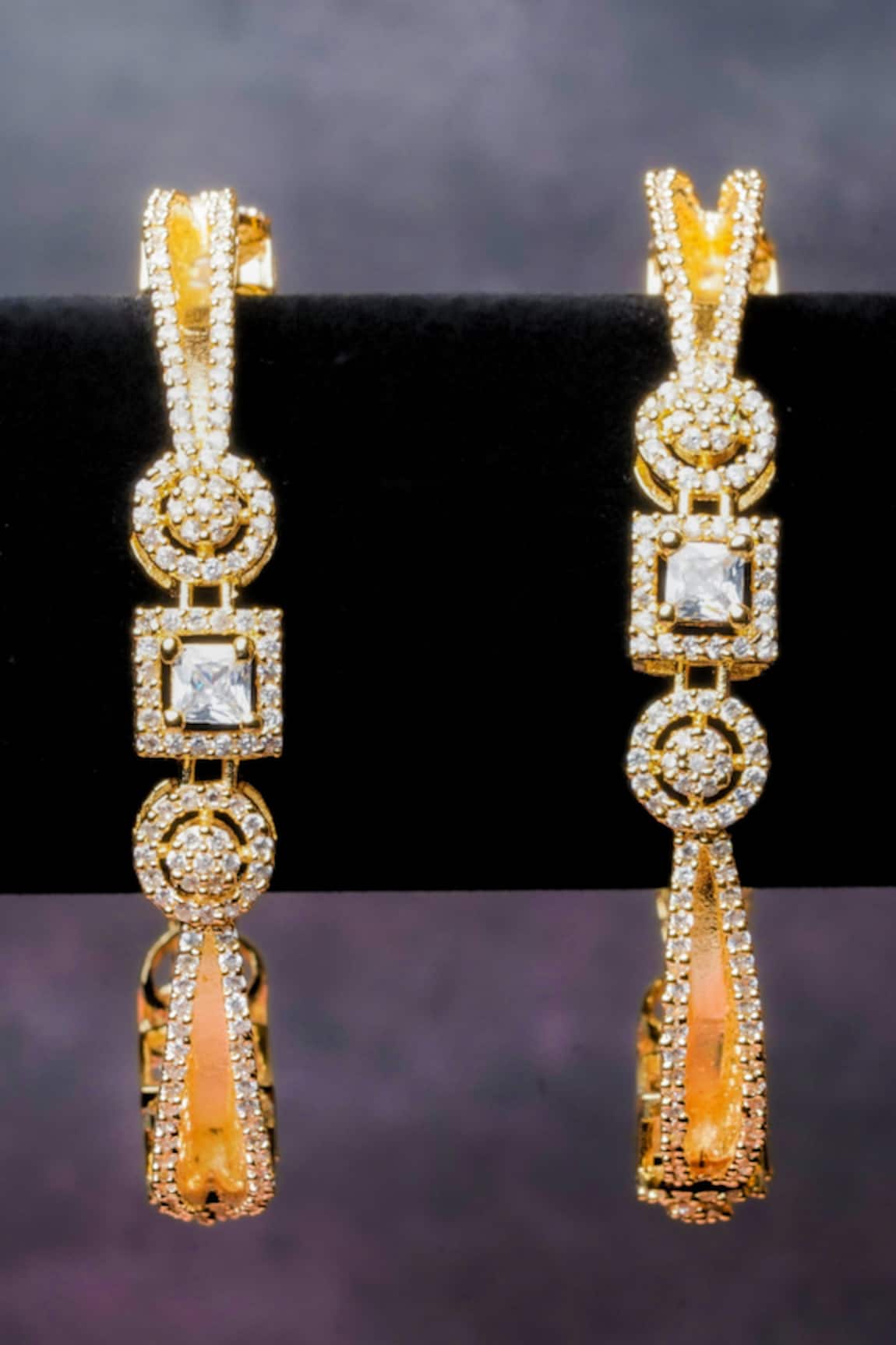 Queens Jewels American Diamond Embellished Bangles - Set of 2