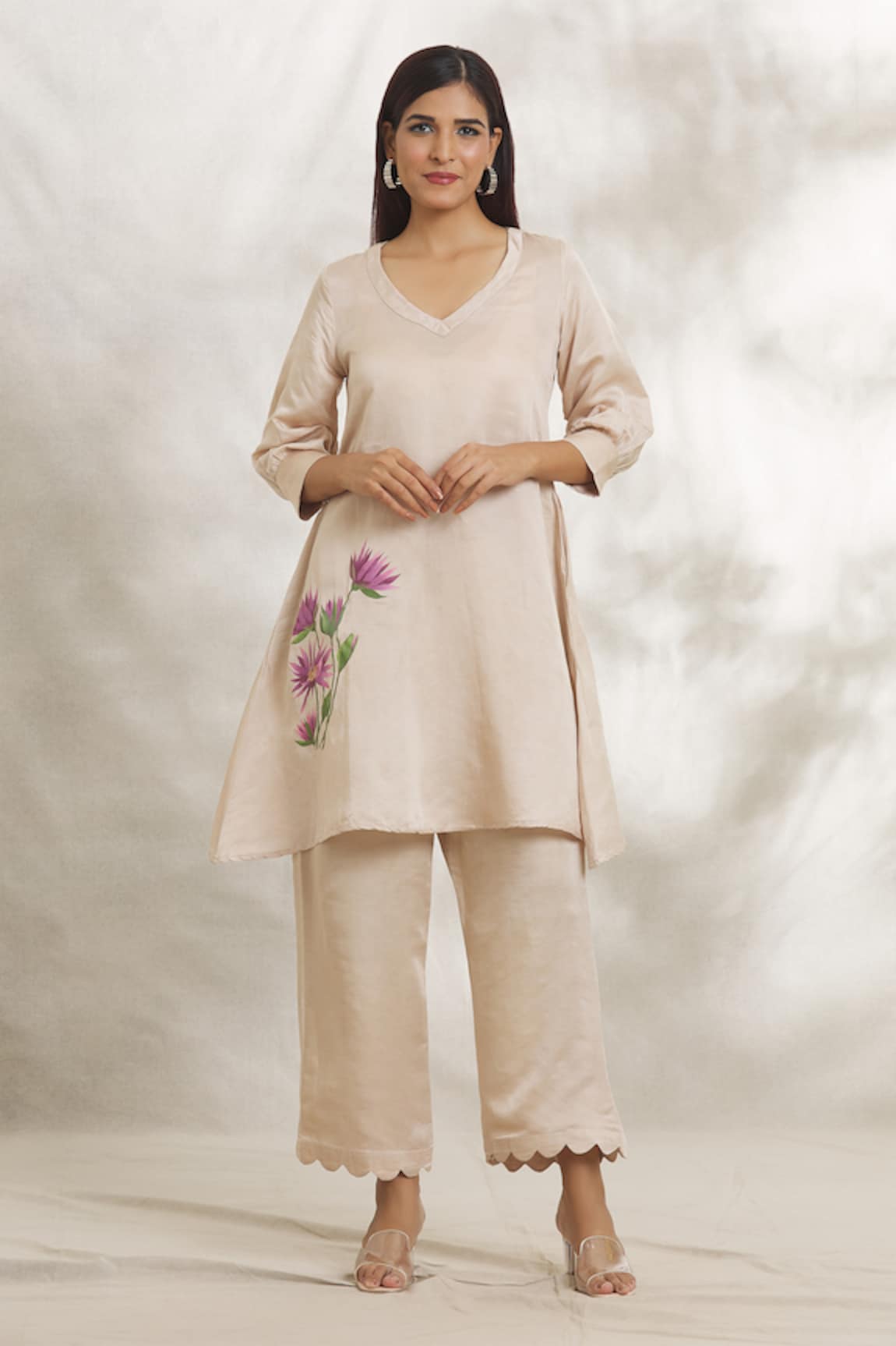 Anaya by Akruthi Lotus Hand Painted Kurta & Pant Set