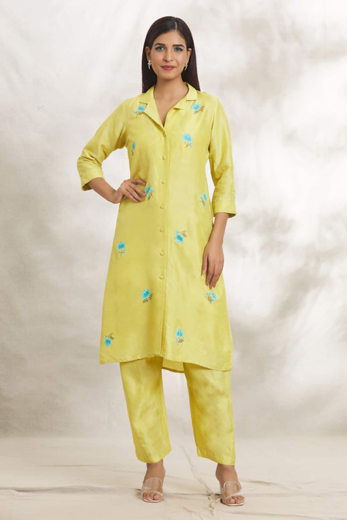 Anaya by Akruthi Flower Hand Painted Kurta & Pant Set