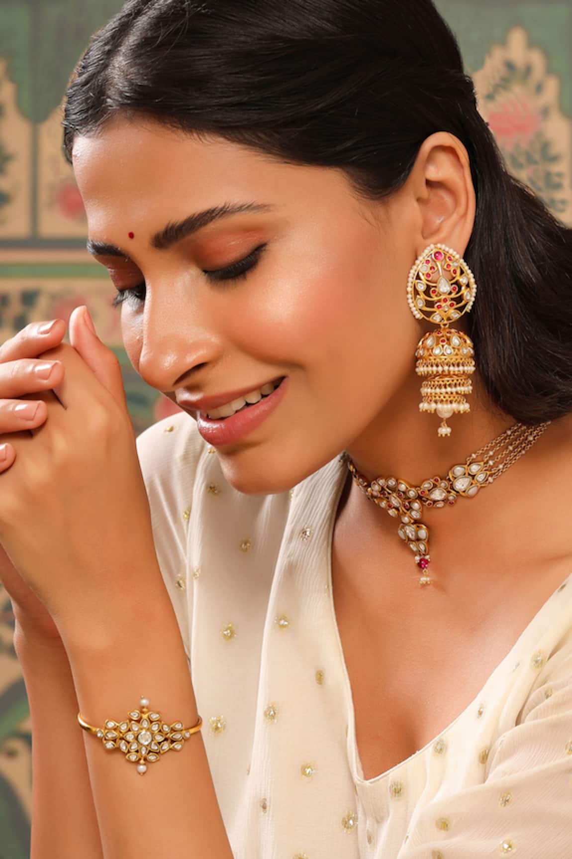 Tribe Amrapali Amira Glass Embellished Jhumki Earrings
