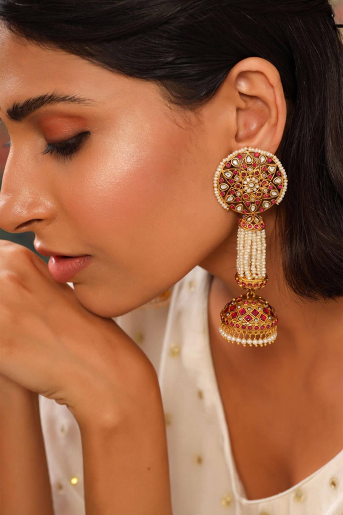 Tribe Amrapali Rooh Embellished Jhumkas 