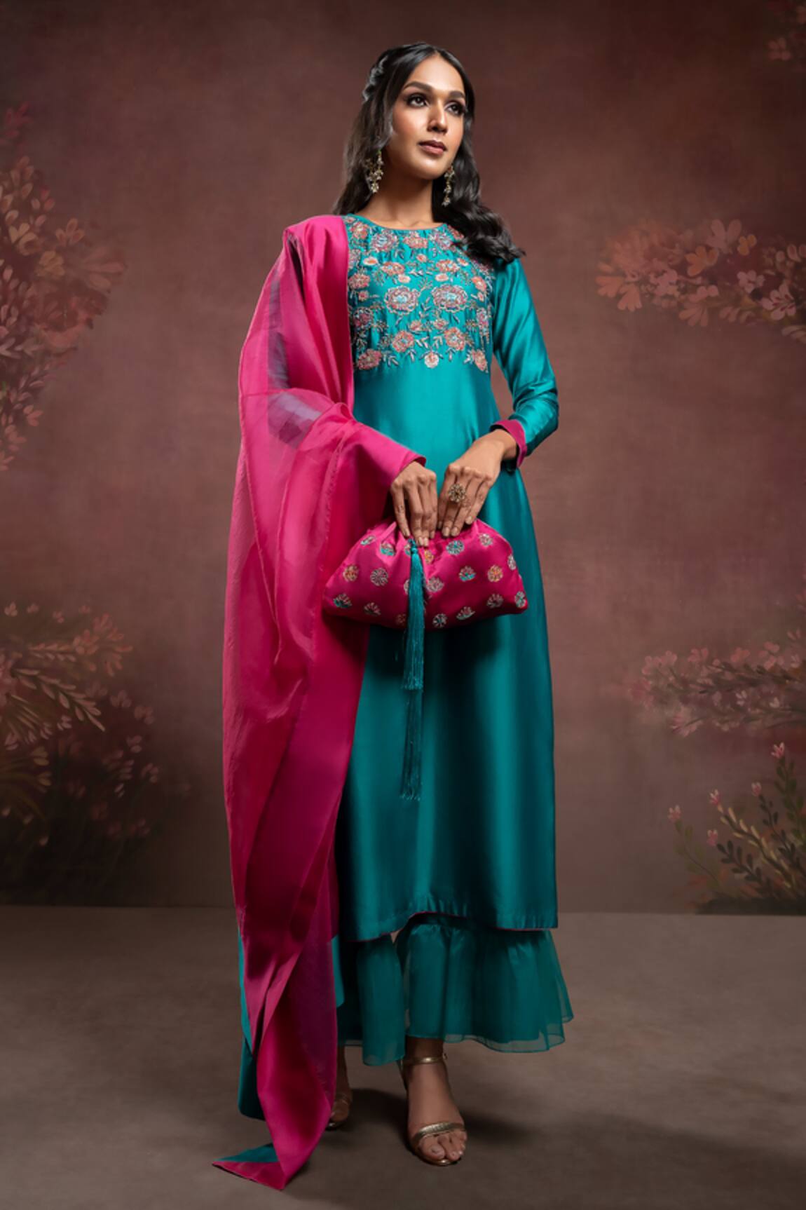 The Aarya Bodice Embroidered Kurta Palazzo Set