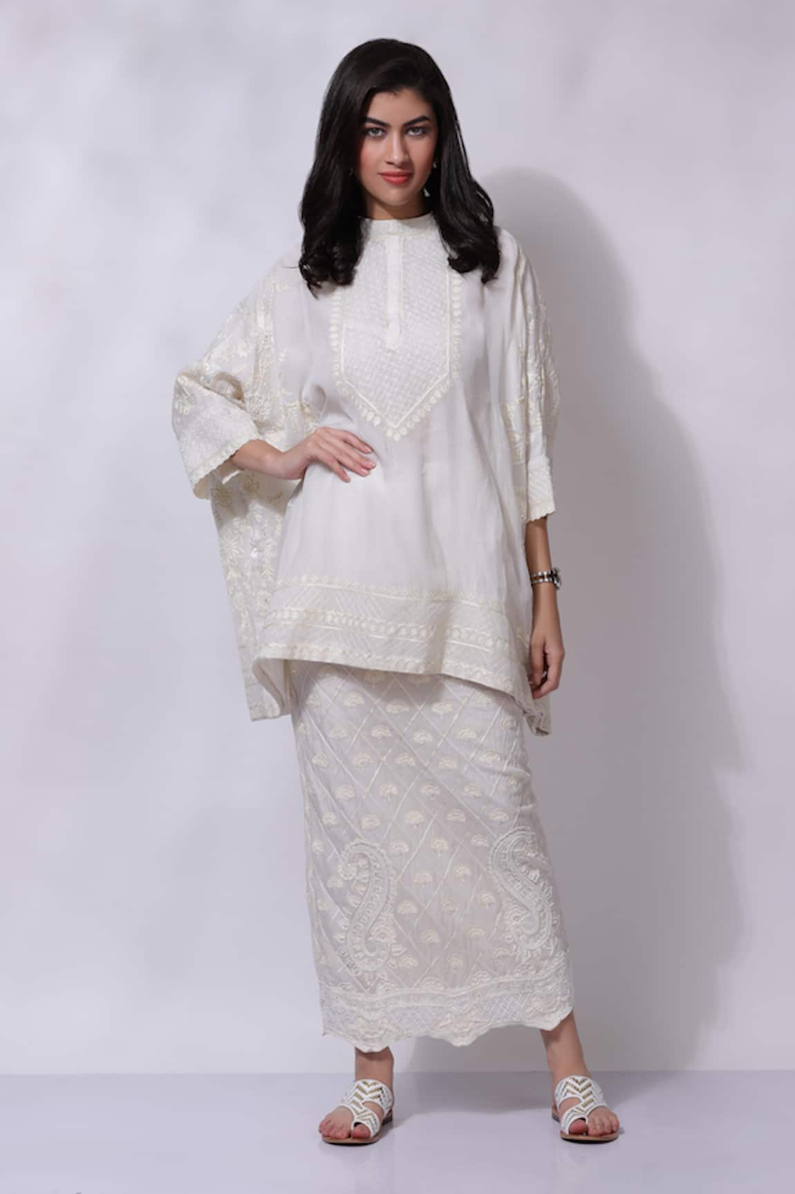 Sonali Gupta Aari Embroidered Top & Skirt Set