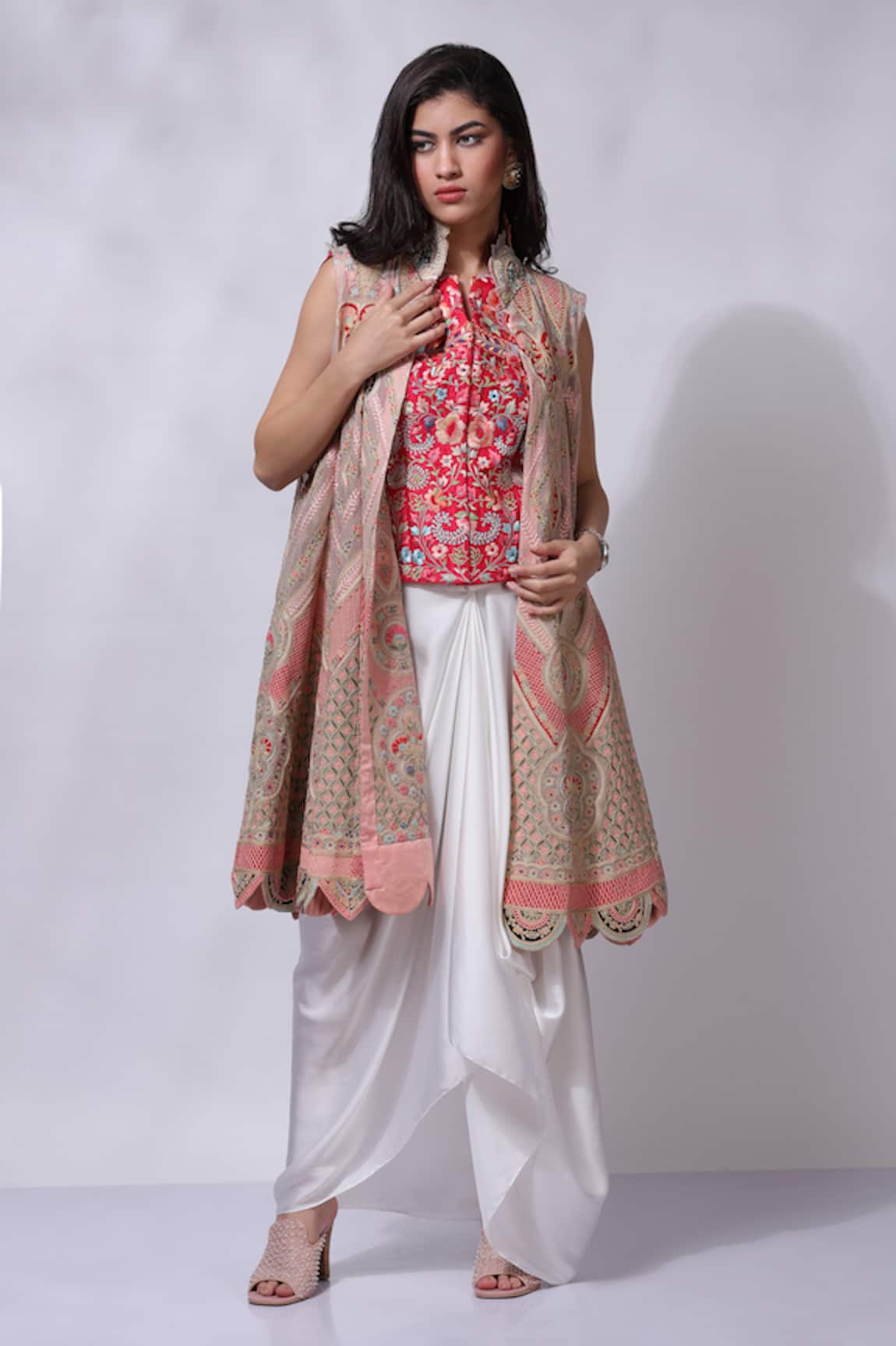 Sonali Gupta Aari Embroidered Jacket Skirt Set