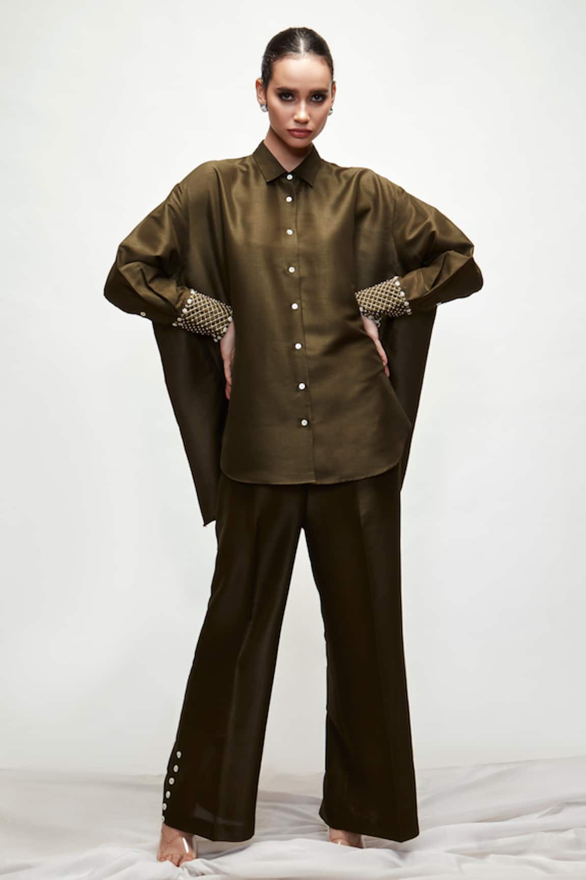 Ranian Embroidered Cuffs Shirt & Pant Set
