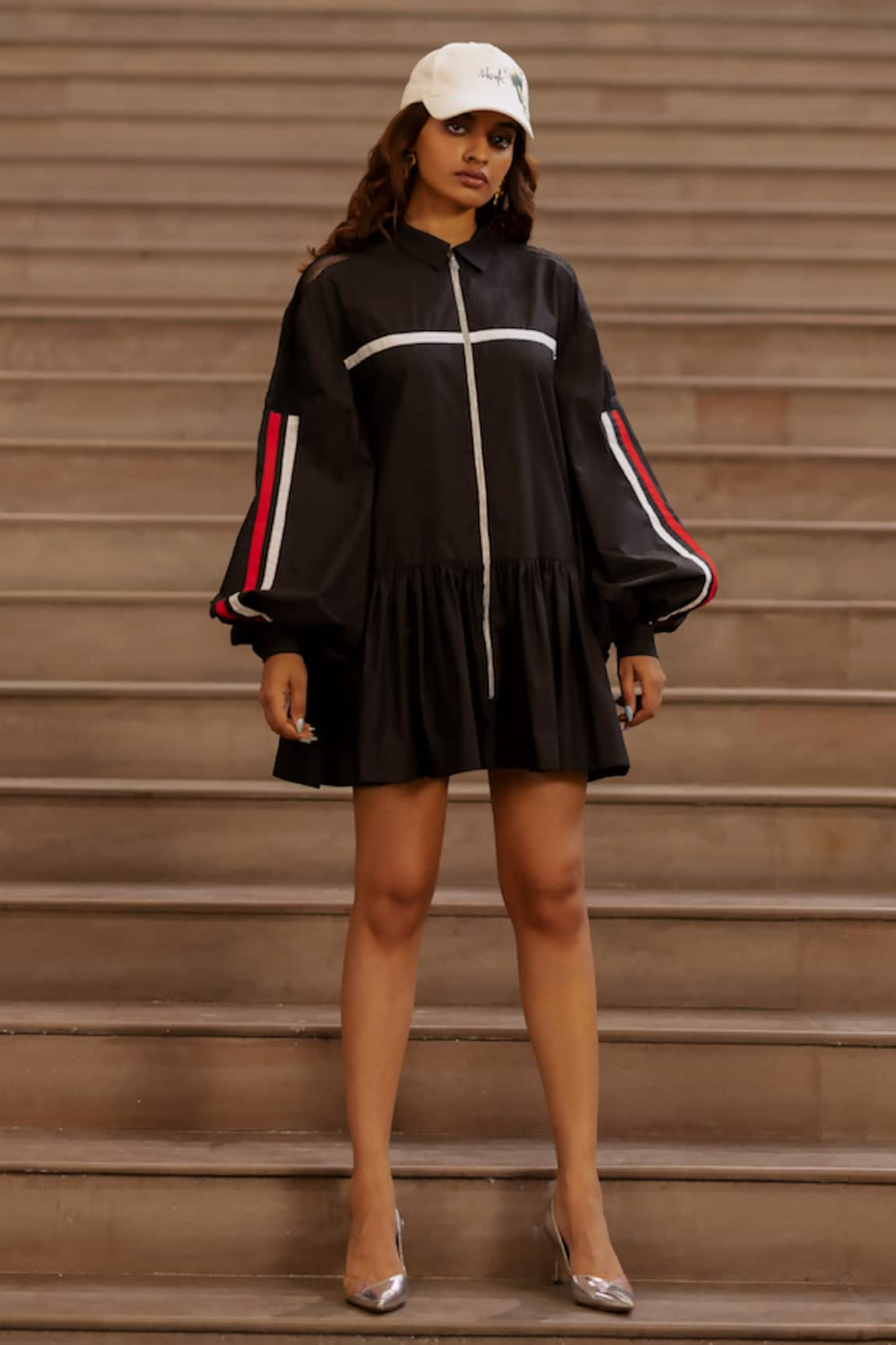 AK-OK A-Line Striped Dress