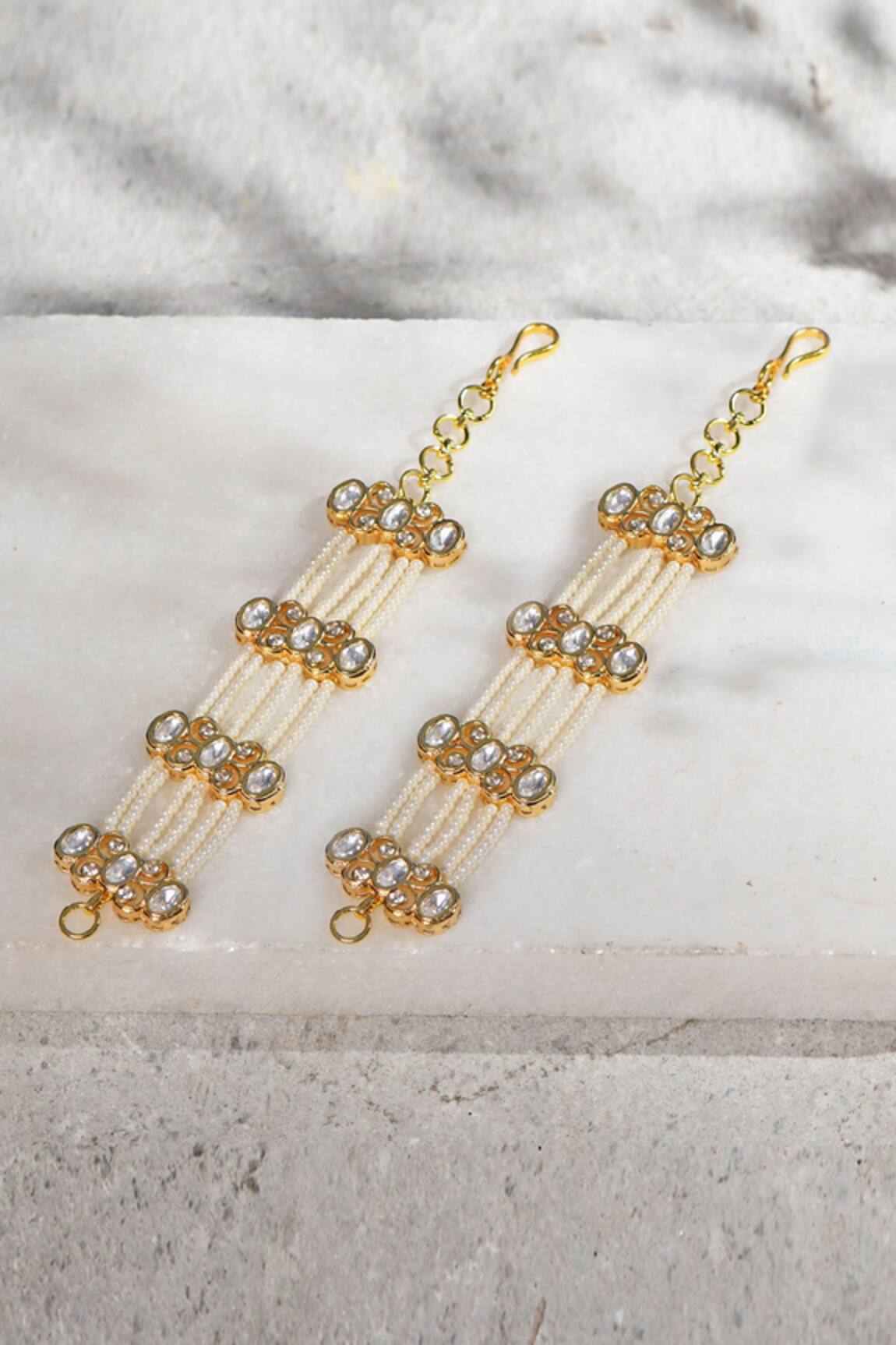 joules by radhika Kundan Embellished Ear Chain
