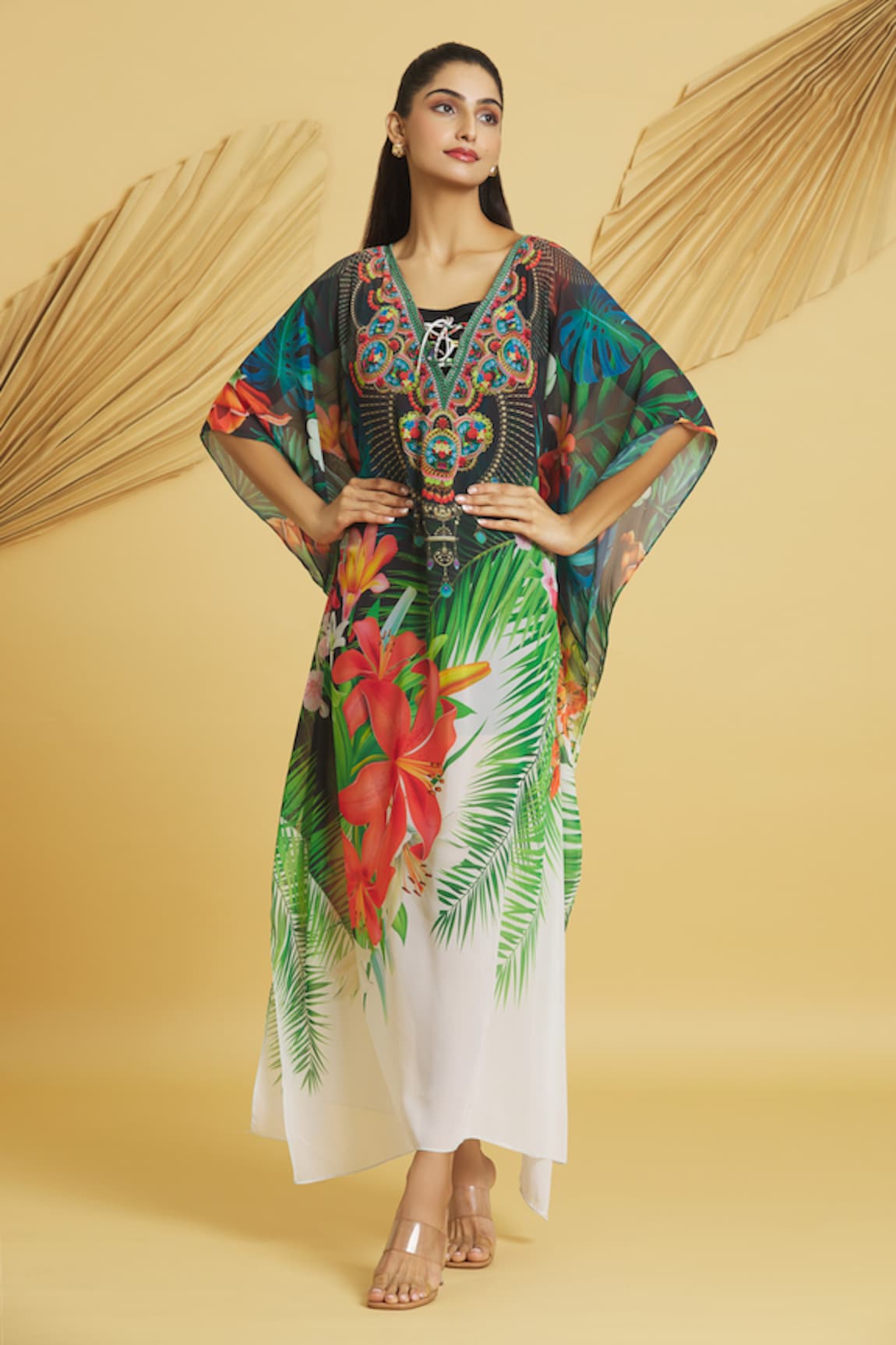 Naintara Bajaj Tropical Print Kaftan