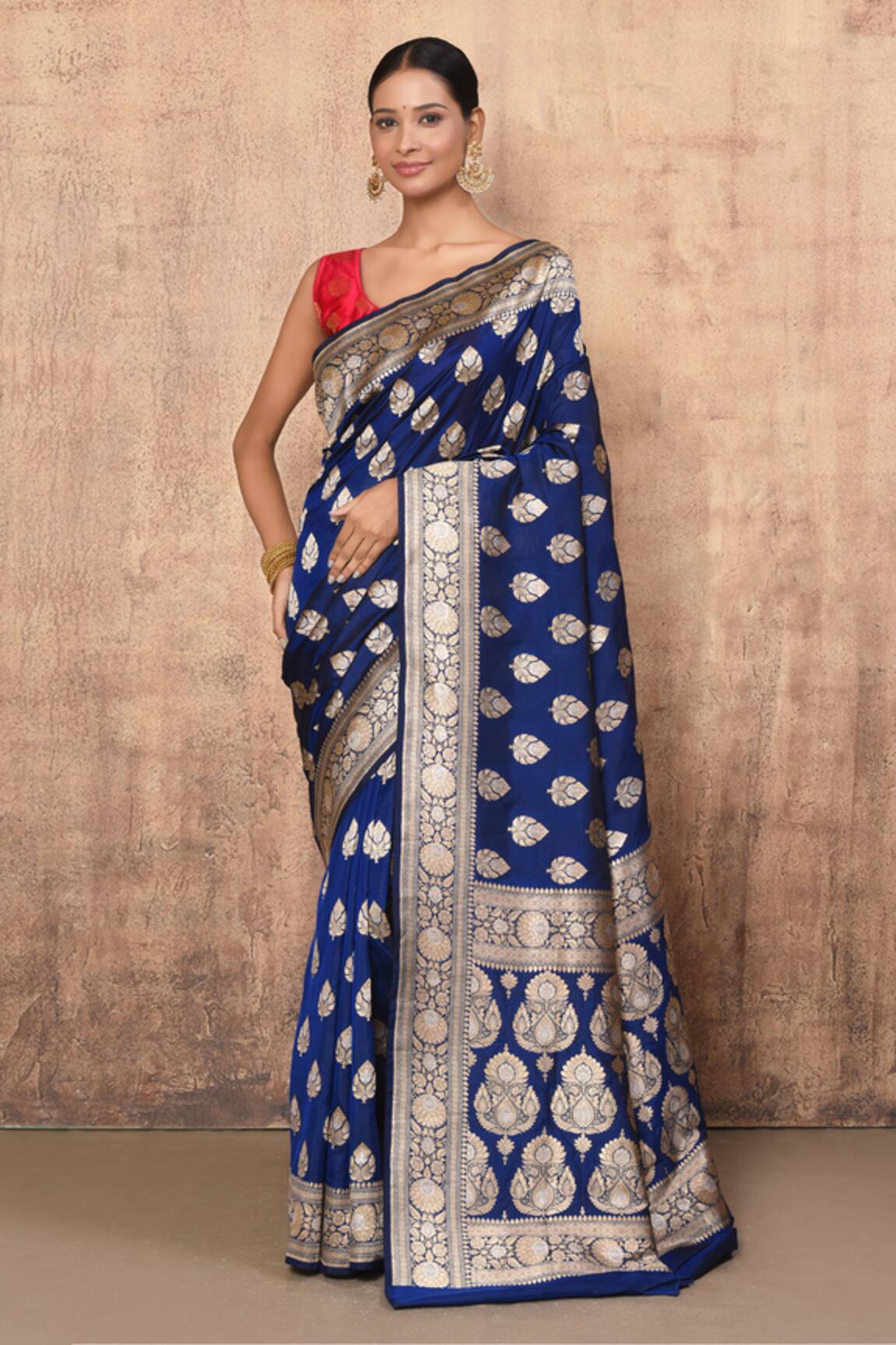 Naaritva India Handwoven Banarasi Saree With Running Blouse