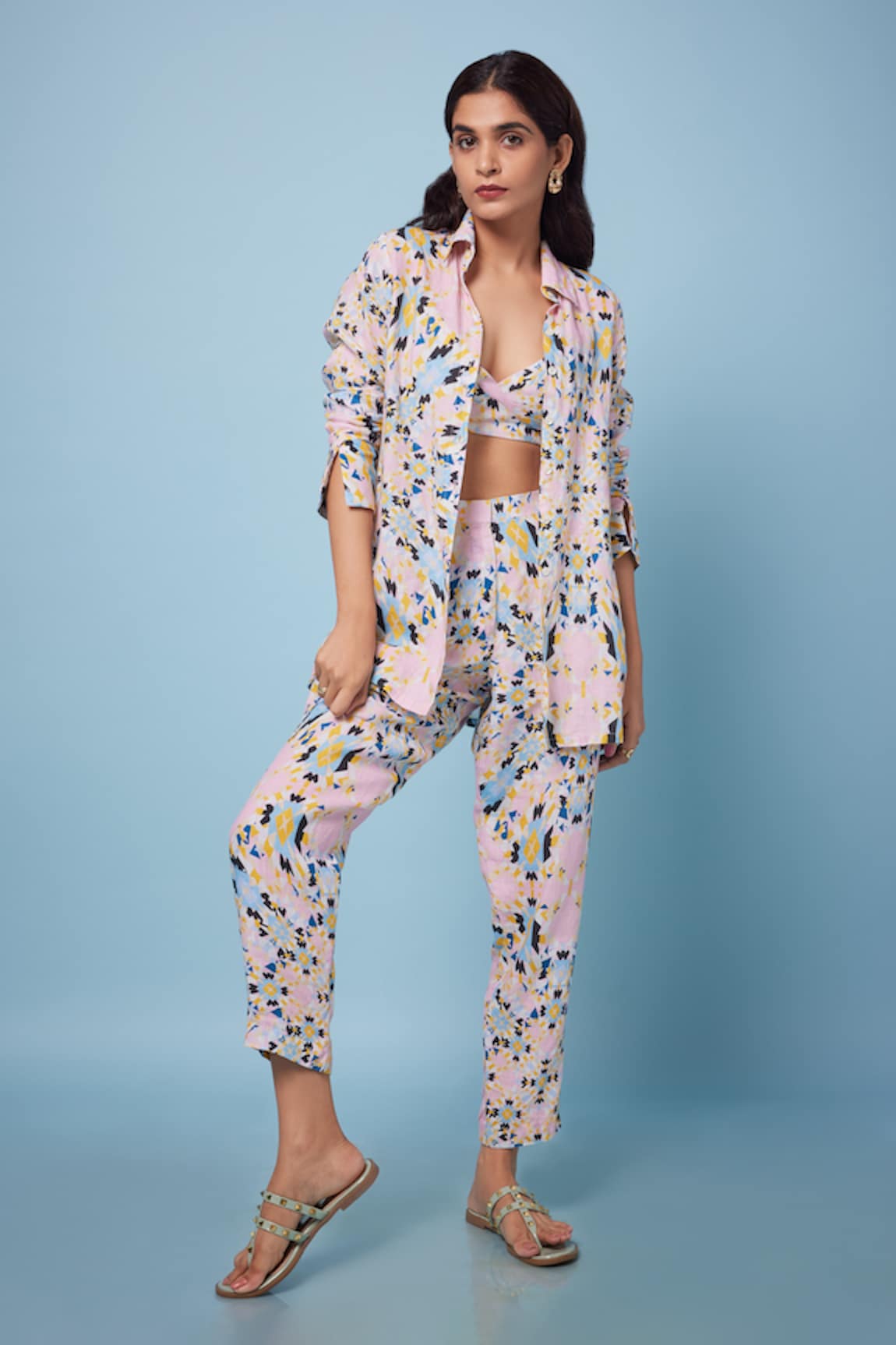 Senren by Eshana Raut Abstract Print Shirt & Pant Set