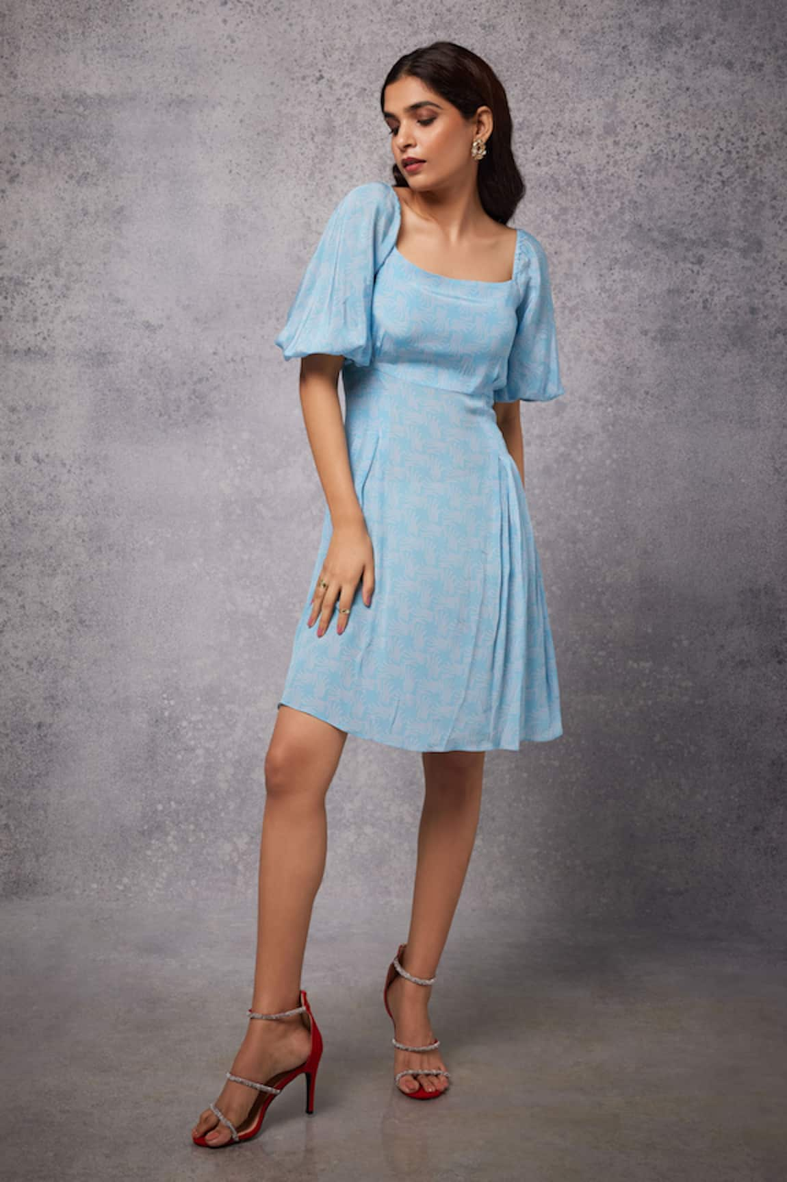 Senren by Eshana Raut Swirl Print Short Dress