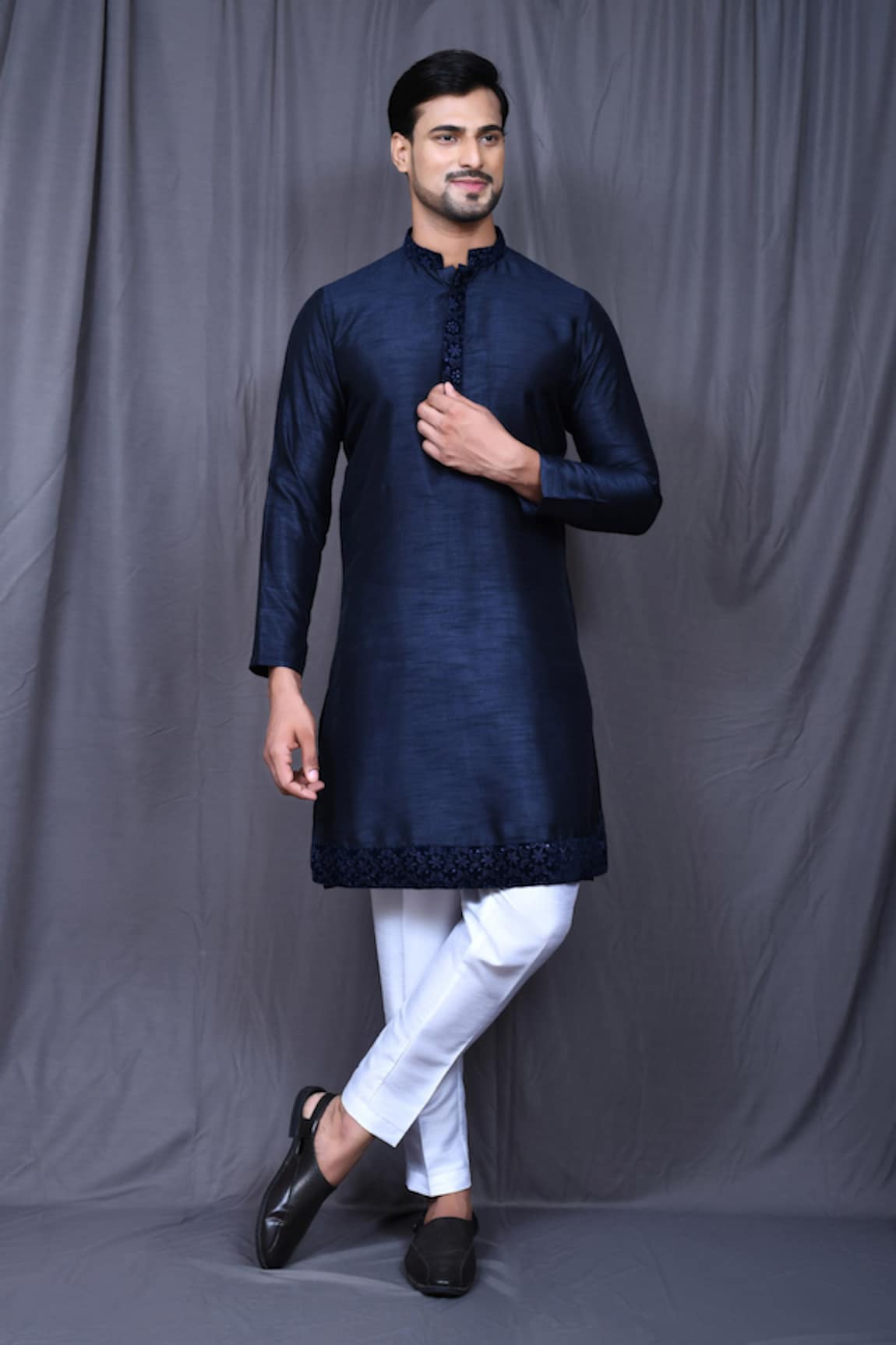 Aryavir Malhotra Collar Embroidered Kurta & Pant Set