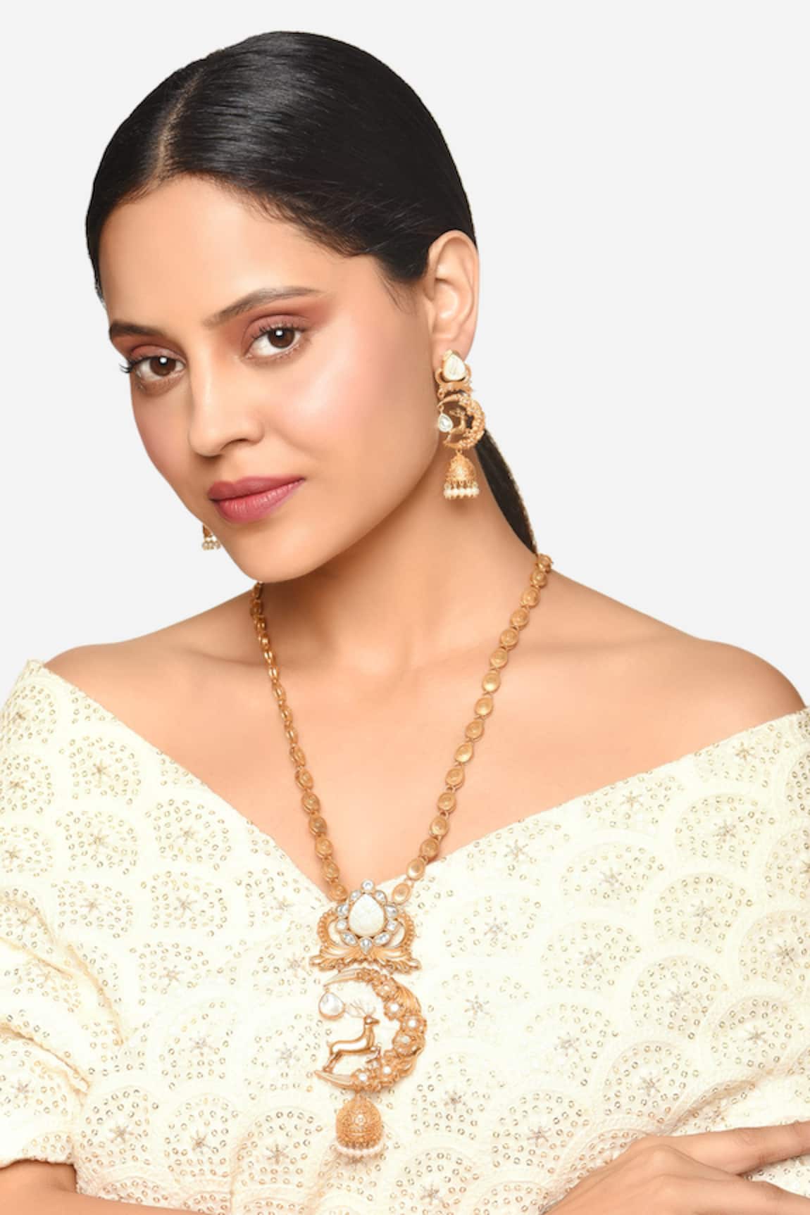 Raga Baubles Heer Embellished Necklace & Earrings Set