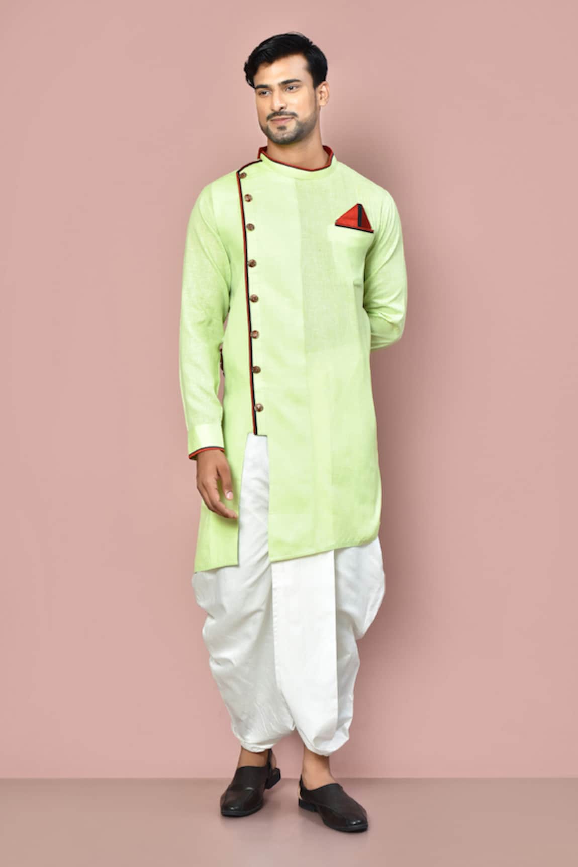 Arihant Rai Sinha Full Sleeve Asymmetric Hem Kurta With Dhoti Pant
