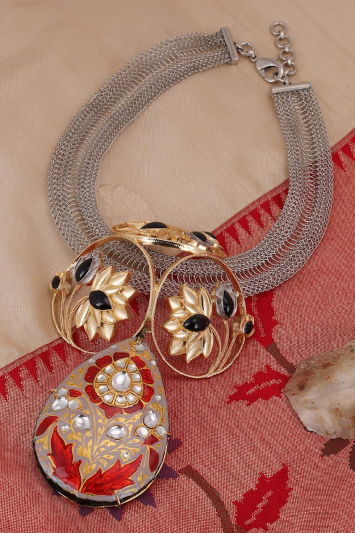 Trupti Mohta Stone Embellished Pendant Necklace 