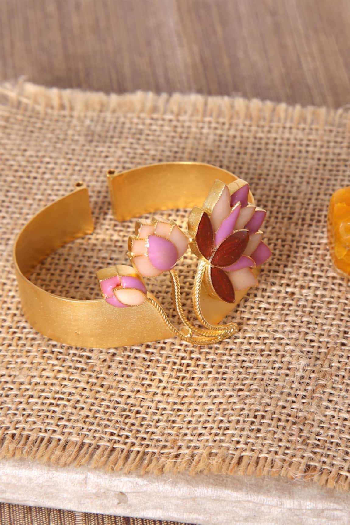 Trupti Mohta Lotus Carved Bracelet 