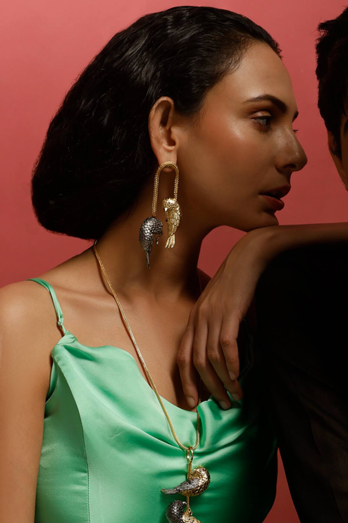 Trupti Mohta Bird Carved Earrings 