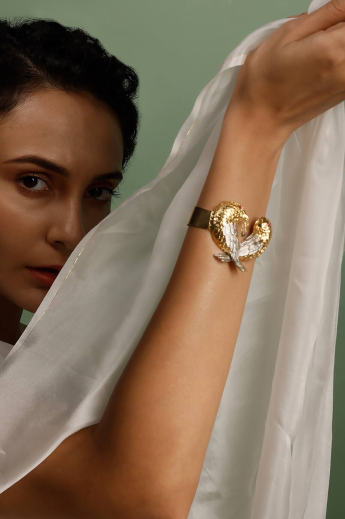 Trupti Mohta Carved Dual Bird Ornamented Bracelet 