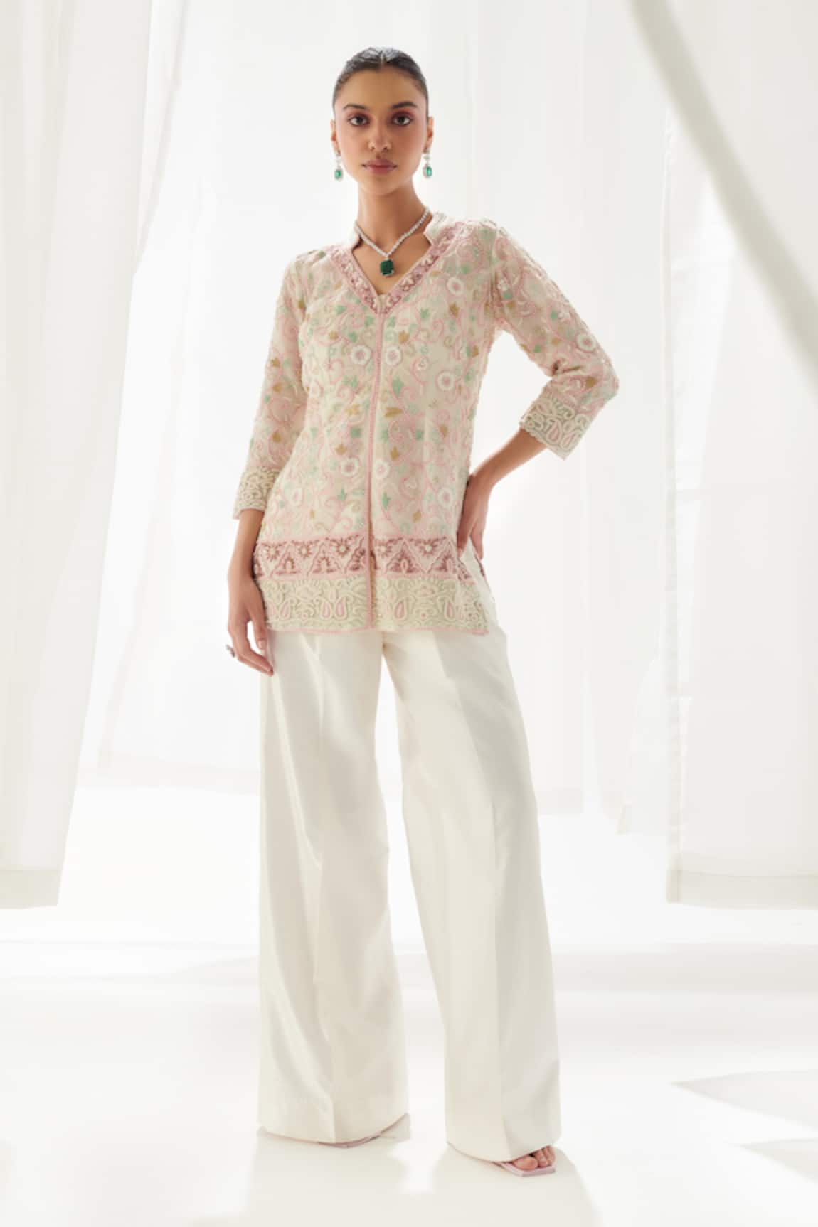 Suhino Embroidered Shirt Pant Set