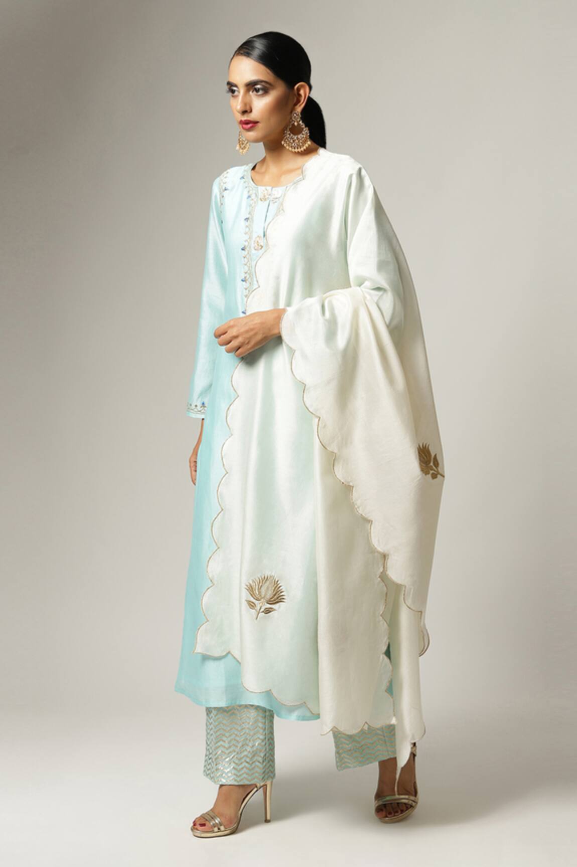 Anantaa By Roohi Silk Chanderi Kurta Pant Set 