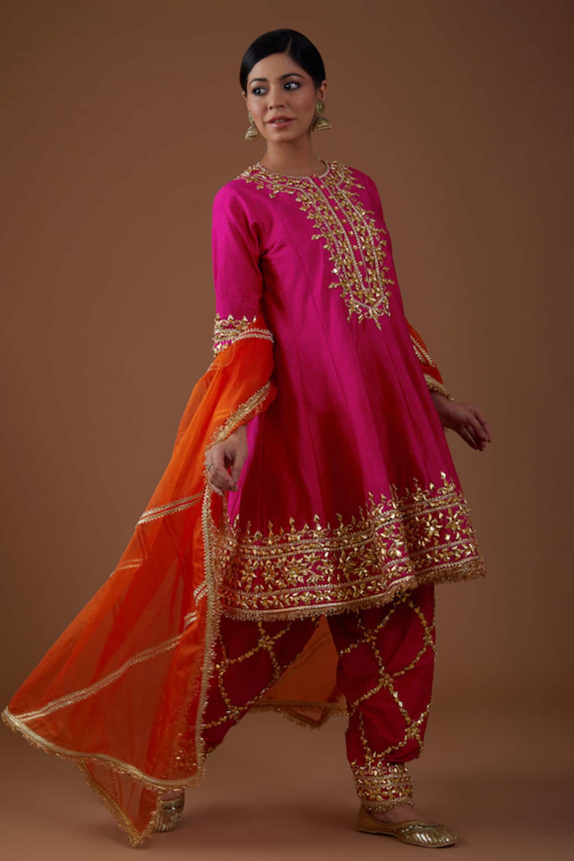 Preeti S Kapoor Gota Embellished Short Anarkali Salwar Set