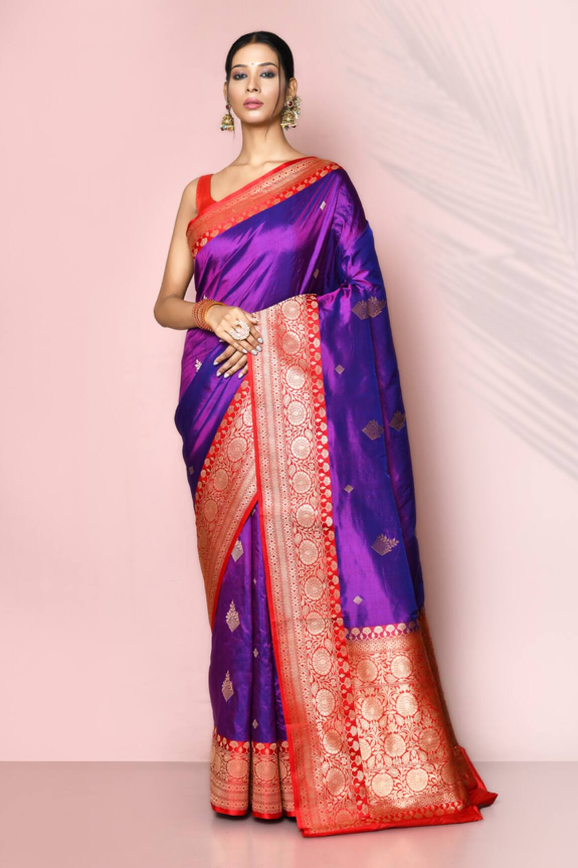 Nazaakat by Samara Singh Floral Pattern Banarasi Saree With Running Blouse