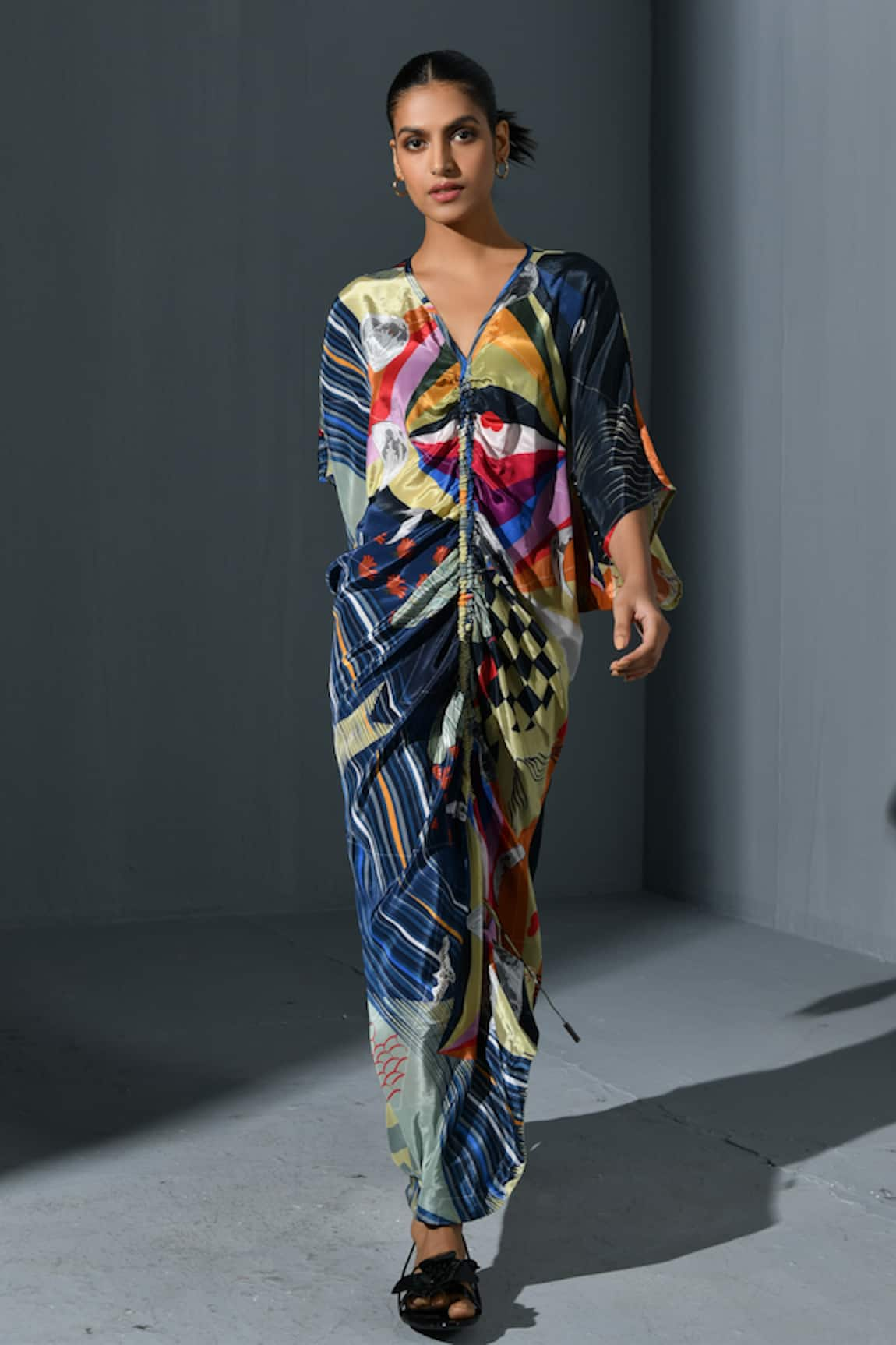 IKA Abstract Print Kaftan Dress