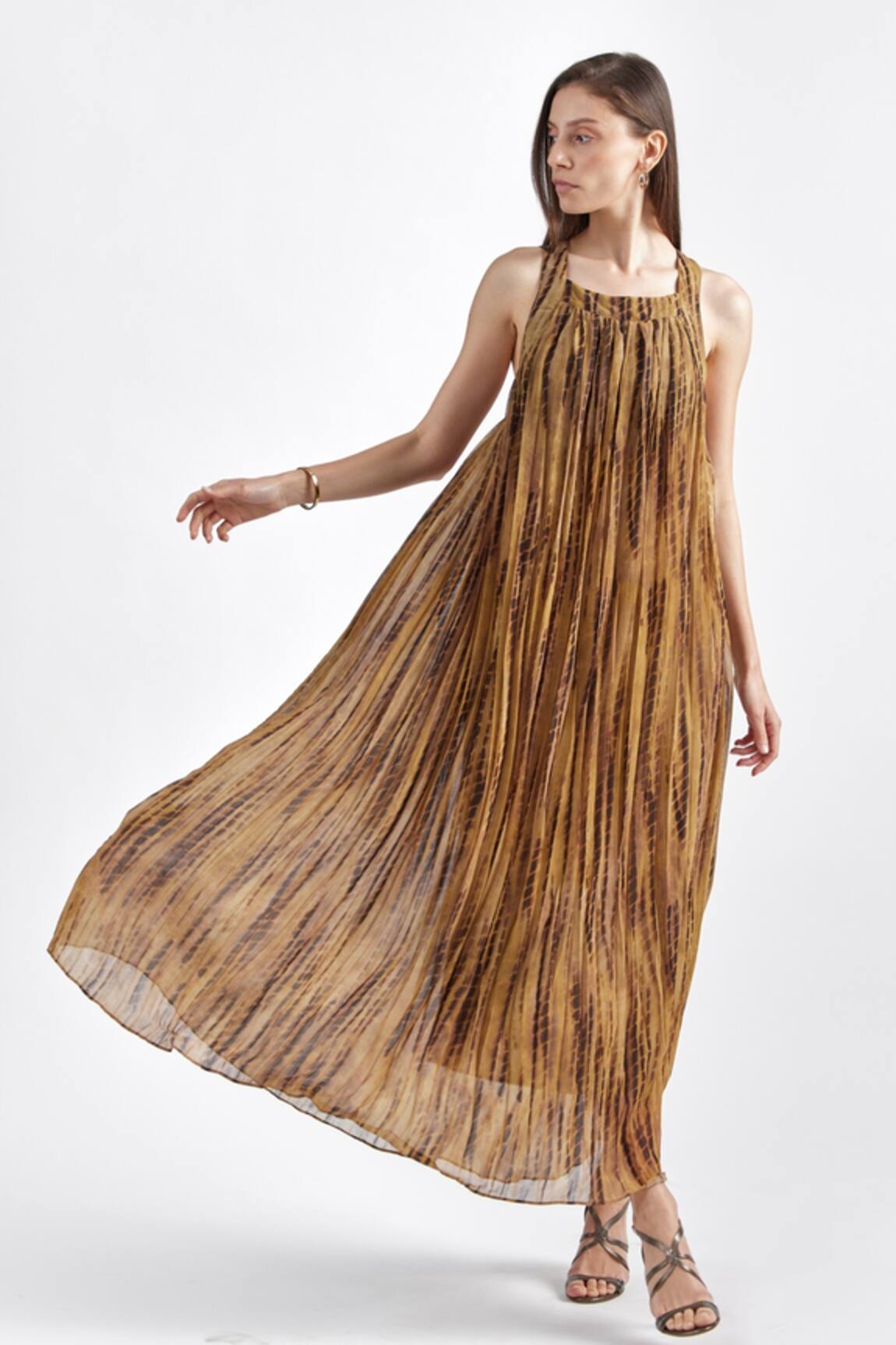 PERONA Abstract Print Maxi Dress