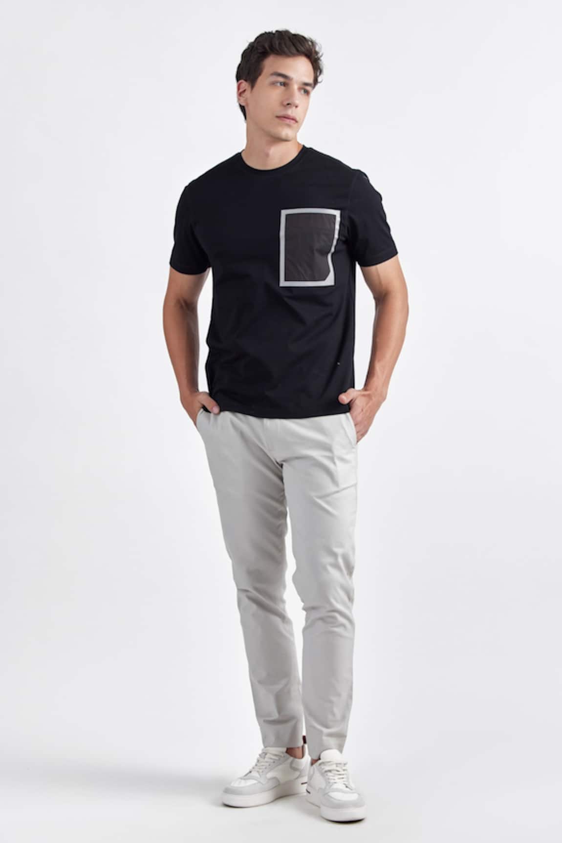PERONA Zaid Placement Square Pattern Tee