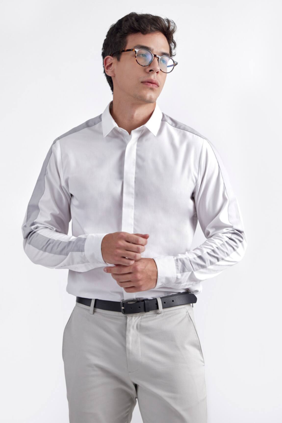 PERONA Contrast Panel Full Sleeve Shirt