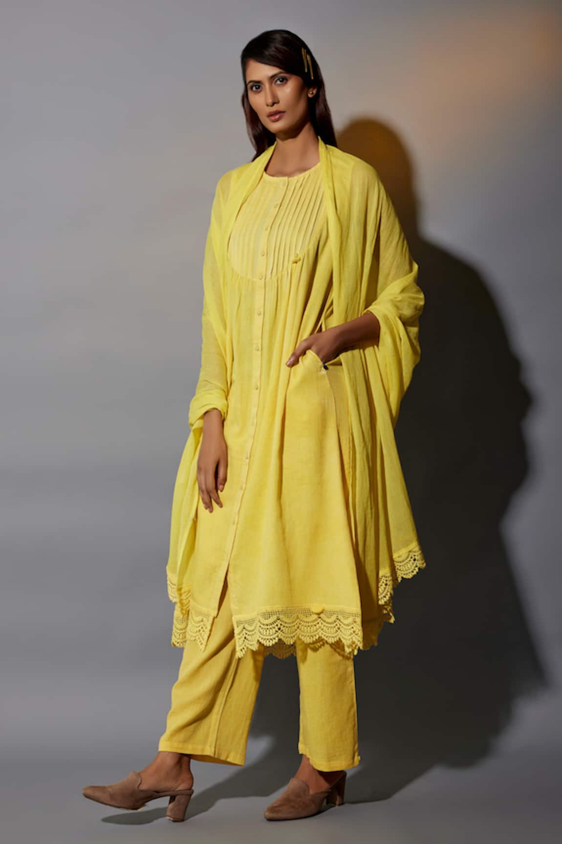 JAYATI GOENKA Lace Border Embellished Anarkali Set