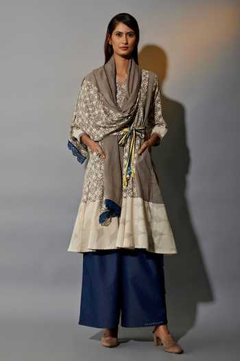 Jayati Goenka Hand Block Print Anarkali Trouser Set