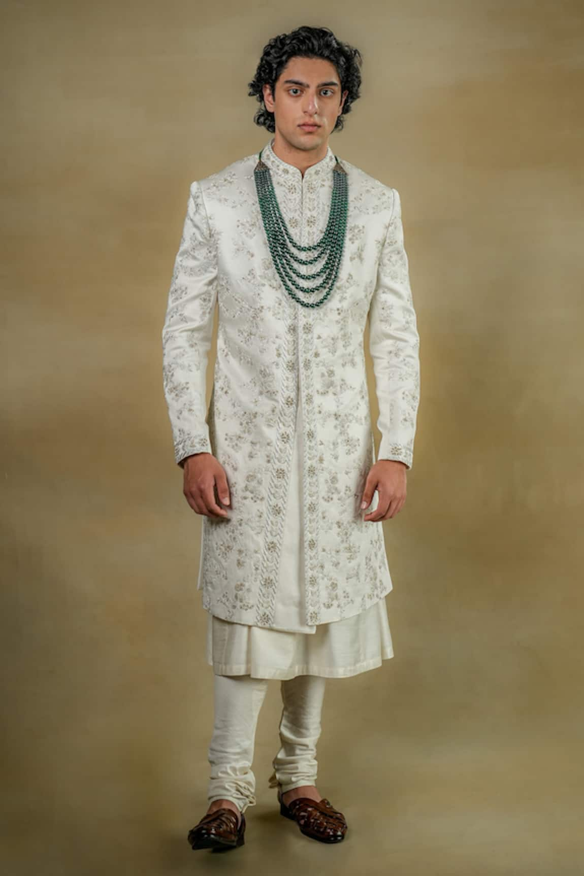 Jatin Malik Gardenia Embroidered Sherwani Set