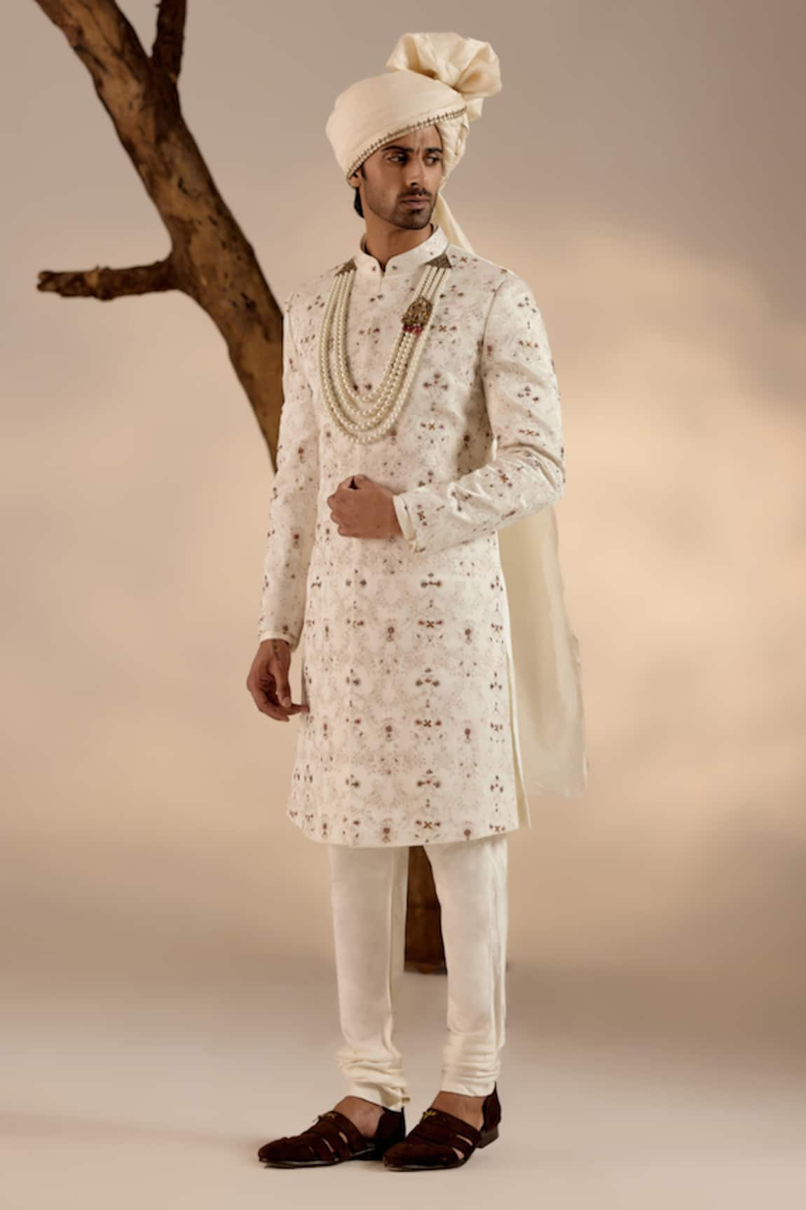 Jatin Malik Rouge Wane Embroidered Sherwani Set