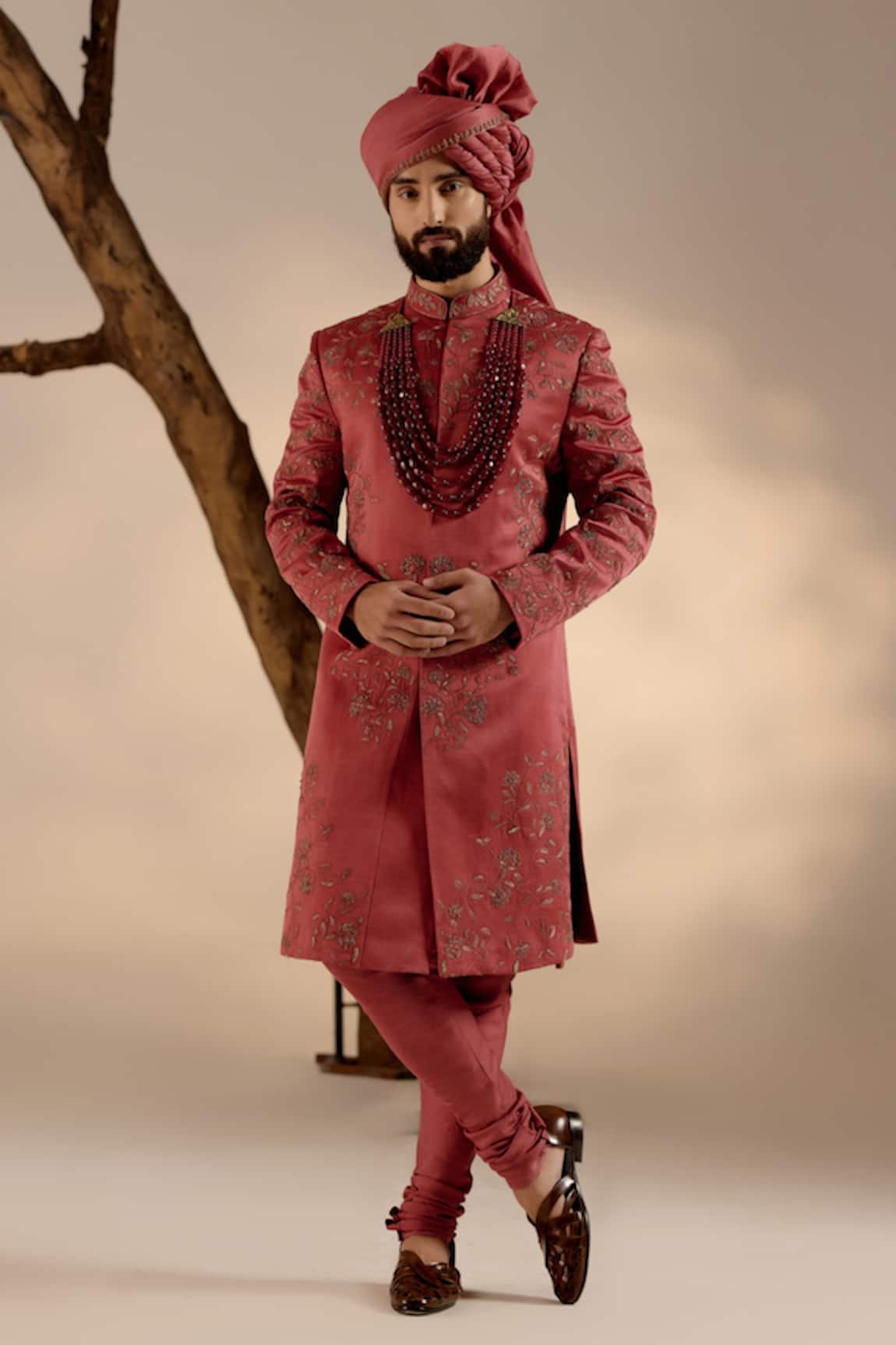 Jatin Malik Flora Blossom Embroidered Sherwani Set