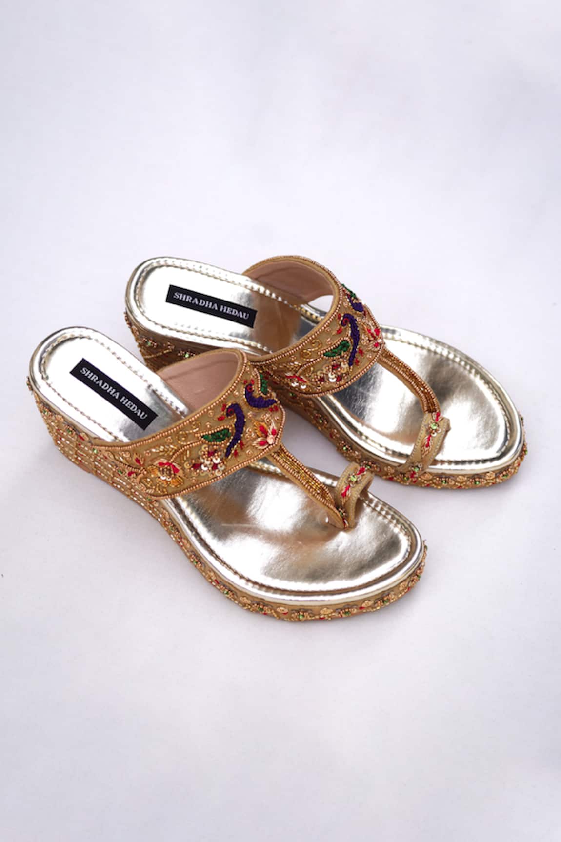 Shradha Hedau Footwear Couture Tania Embroidered Wedges